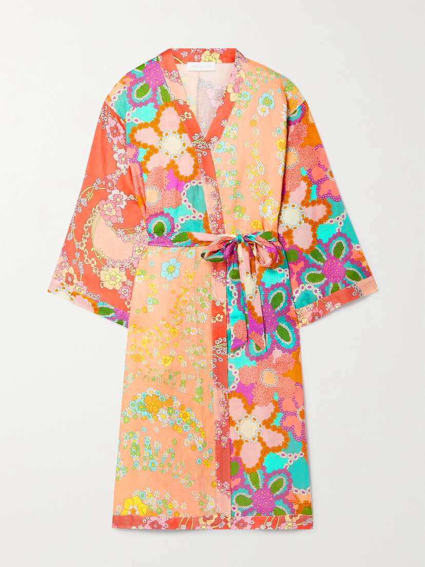 Zimmermann Lola Patchwork Floral-print Linen Robe