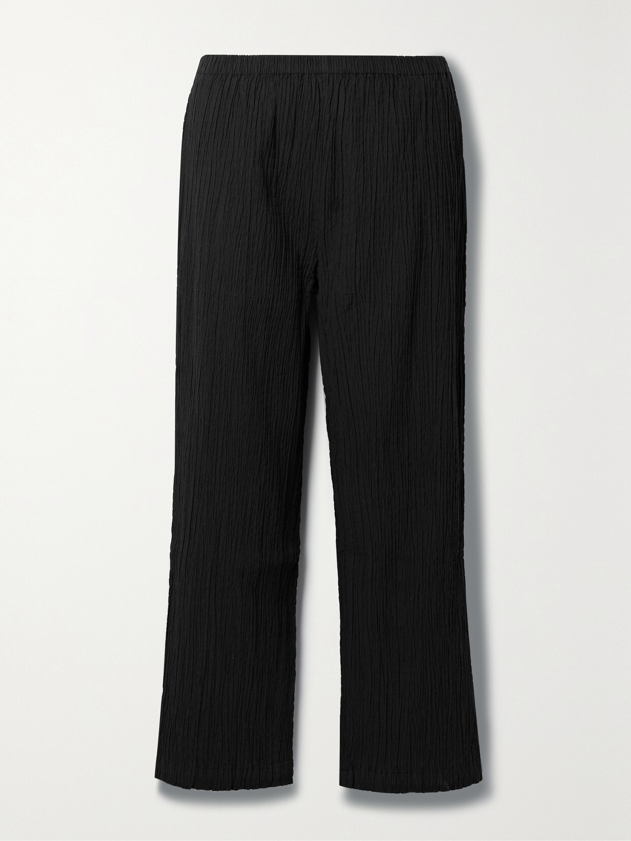 MARA HOFFMAN PIPPY STRETCH-ORGANIC COTTON SEERSUCKER WIDE-LEG trousers