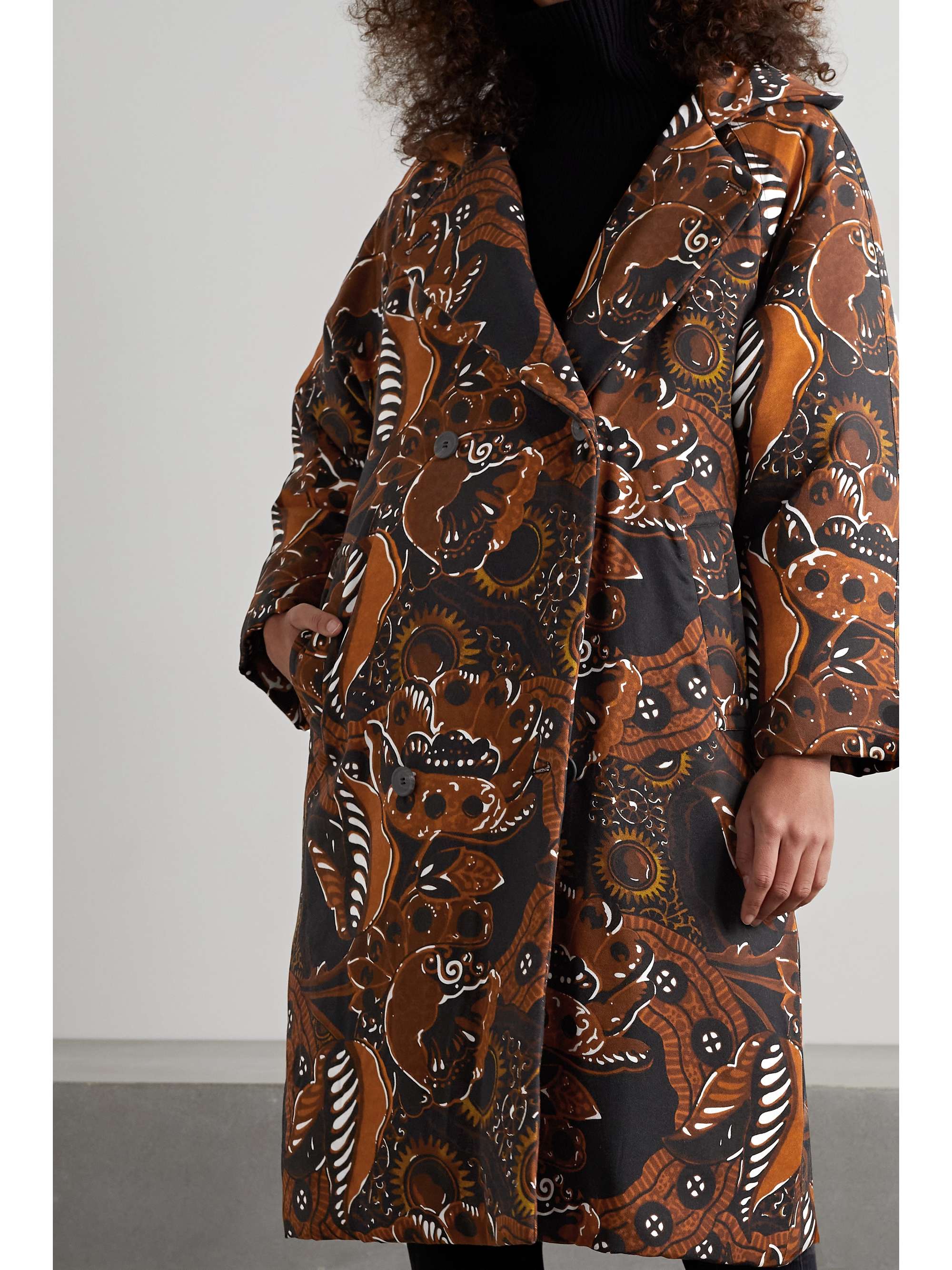 MARA HOFFMAN Manuela padded floral-print TENCEL Lyocell coat