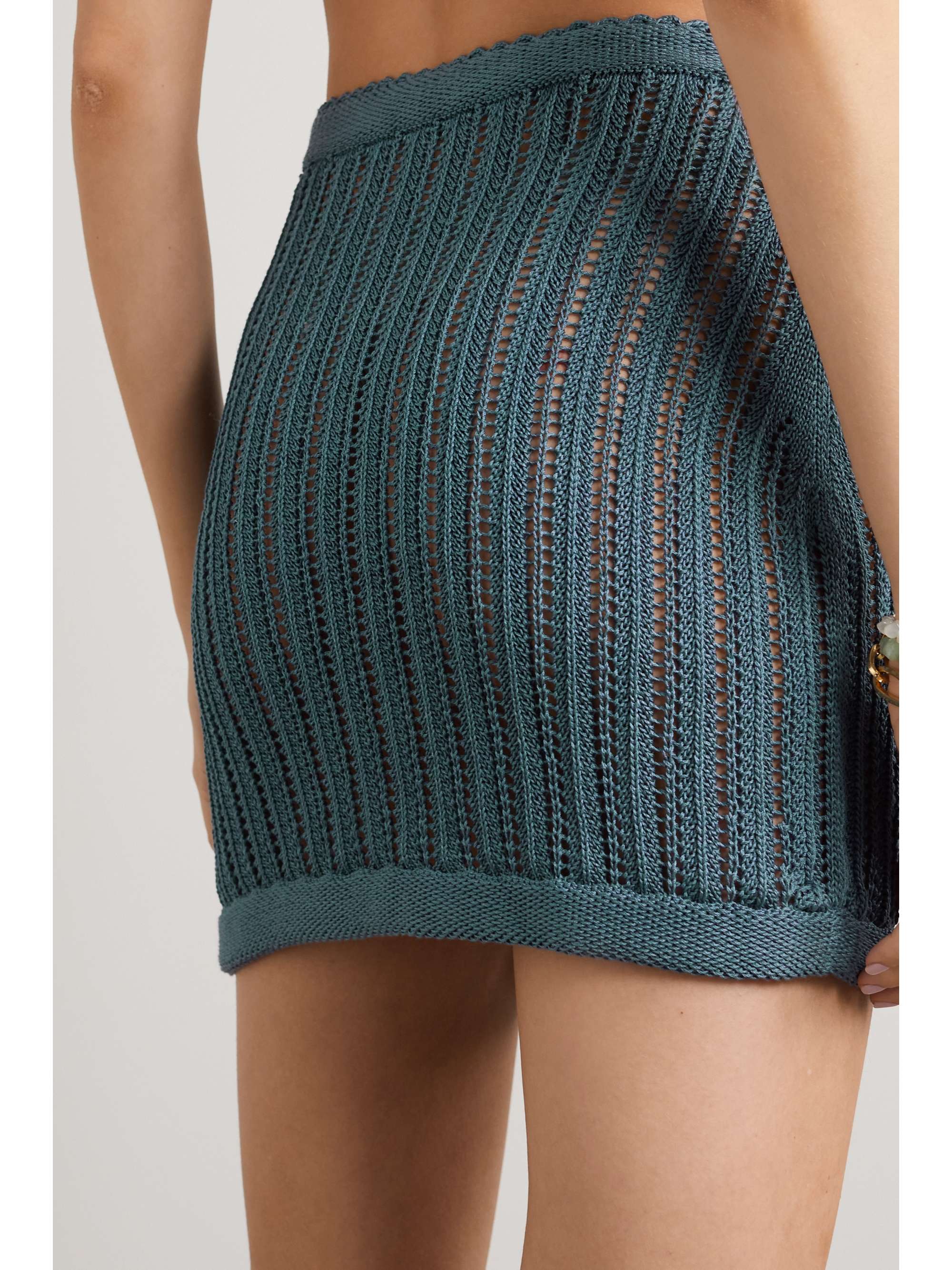 SAVANNAH MORROW THE LABEL Mirana crocheted Pima cotton mini skirt