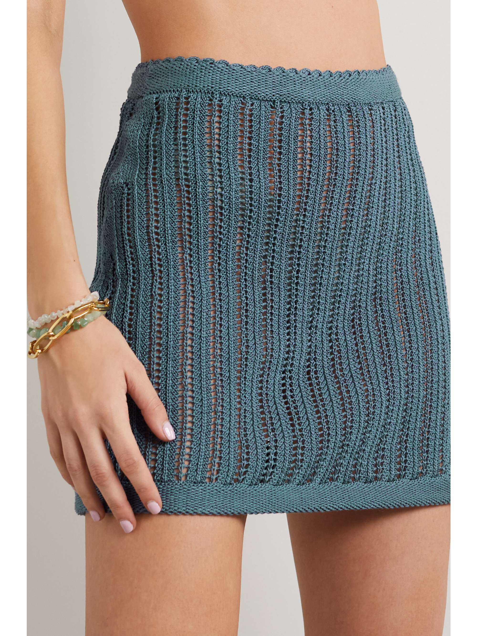 SAVANNAH MORROW THE LABEL Mirana crocheted Pima cotton mini skirt
