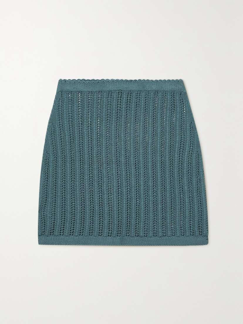 Savannah Morrow The Label Mirana Crocheted Pima Cotton Mini Skirt