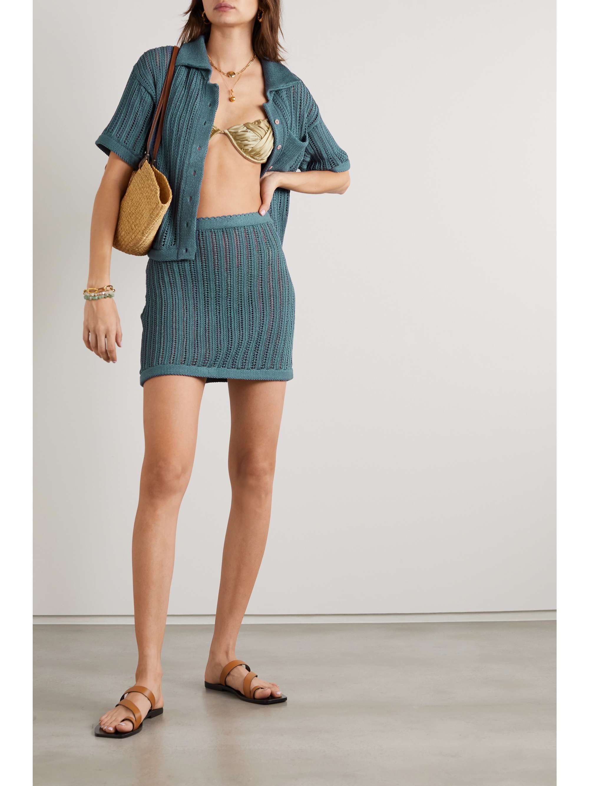 SAVANNAH MORROW THE LABEL Mirana crocheted Pima cotton mini skirt