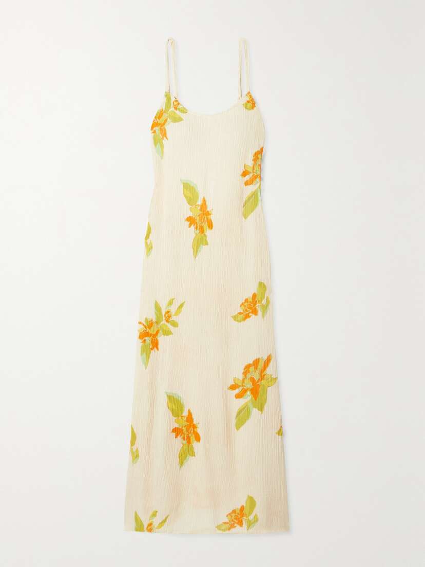 Savannah Morrow The Label + Net Sustain Andria Floral-print Silk And Bamboo-blend Crepon Maxi Dress