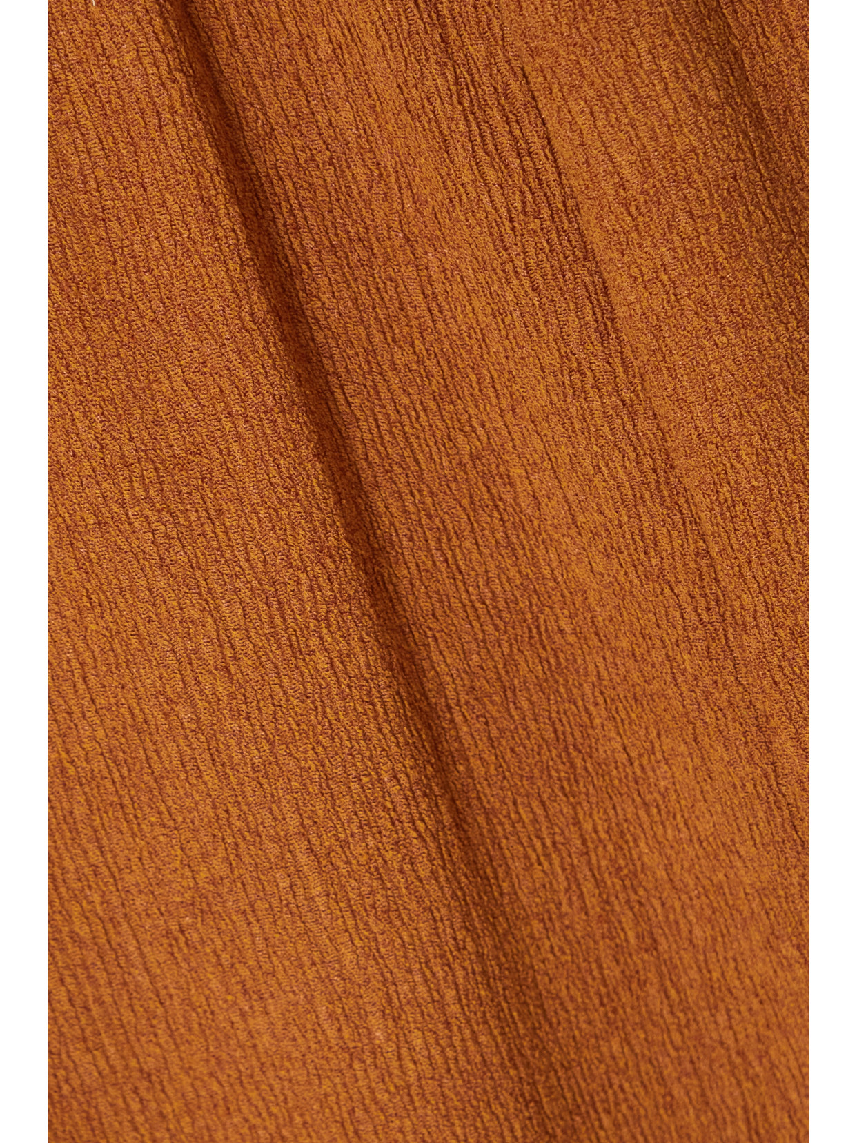 Savannah Morrow The Label Rum Belted Crinkled Silk And Bamboo-blend Midi Dress In Orange