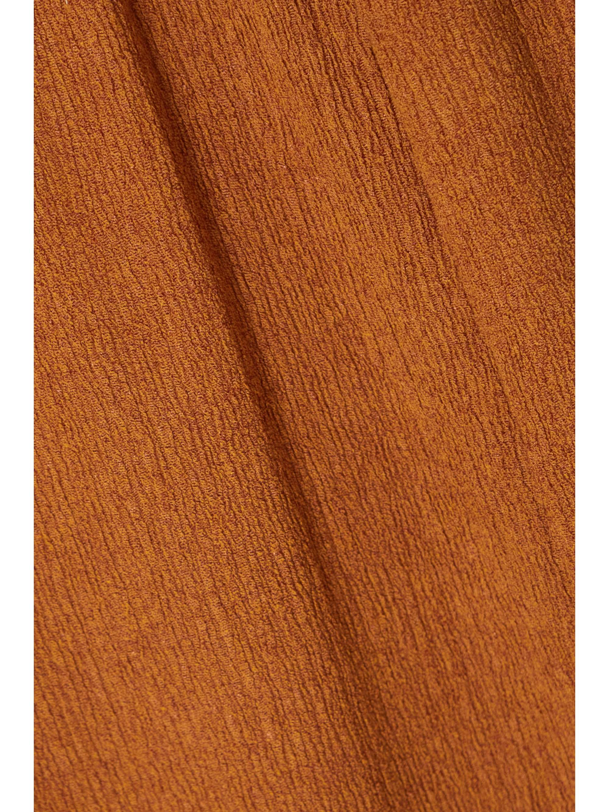 SAVANNAH MORROW THE LABEL Rum belted crinkled silk and bamboo-blend midi dress