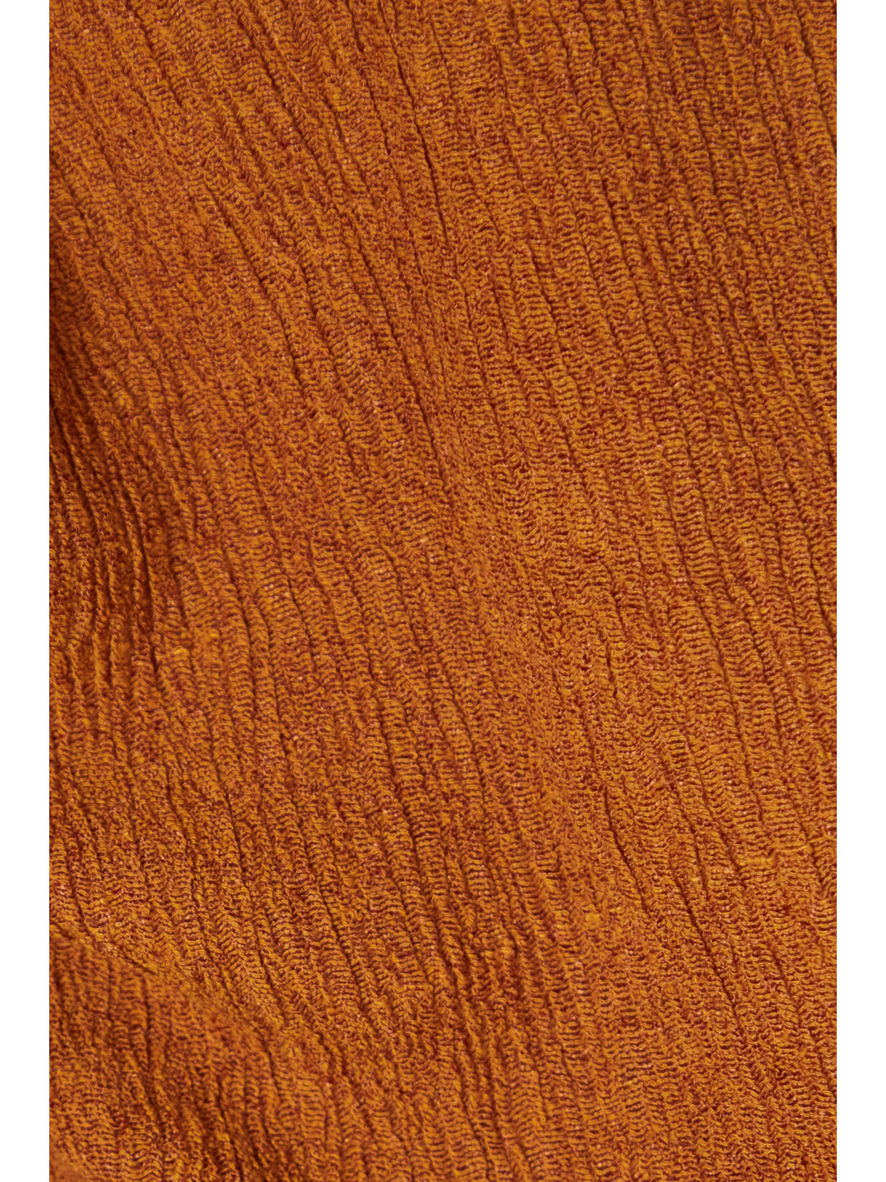 Savannah Morrow The Label Verita Crinkled Silk And Bamboo-blend Shorts In Orange