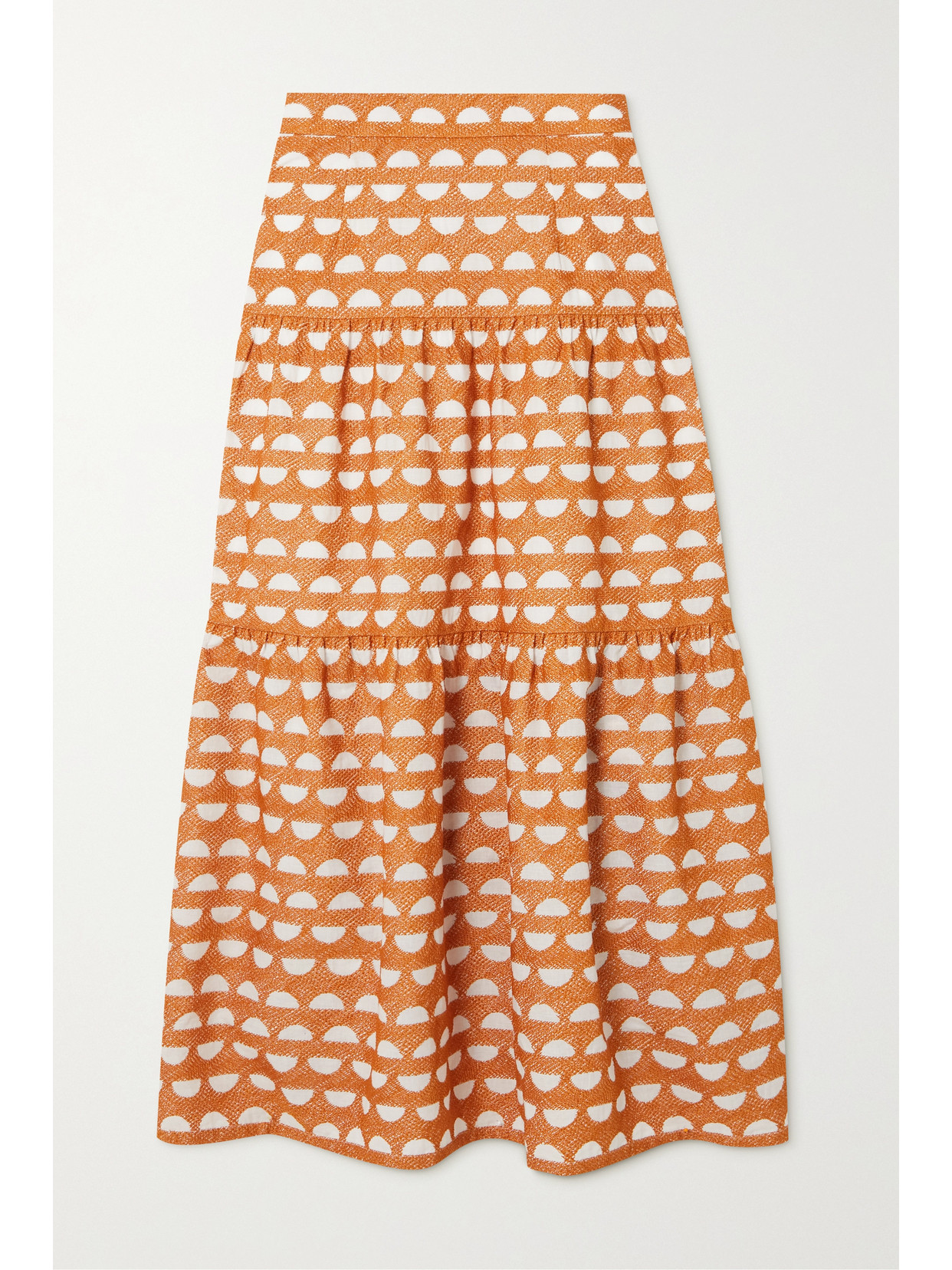 Three Graces London Francesca Embroidered Cotton-voile Midi Skirt - Metallic