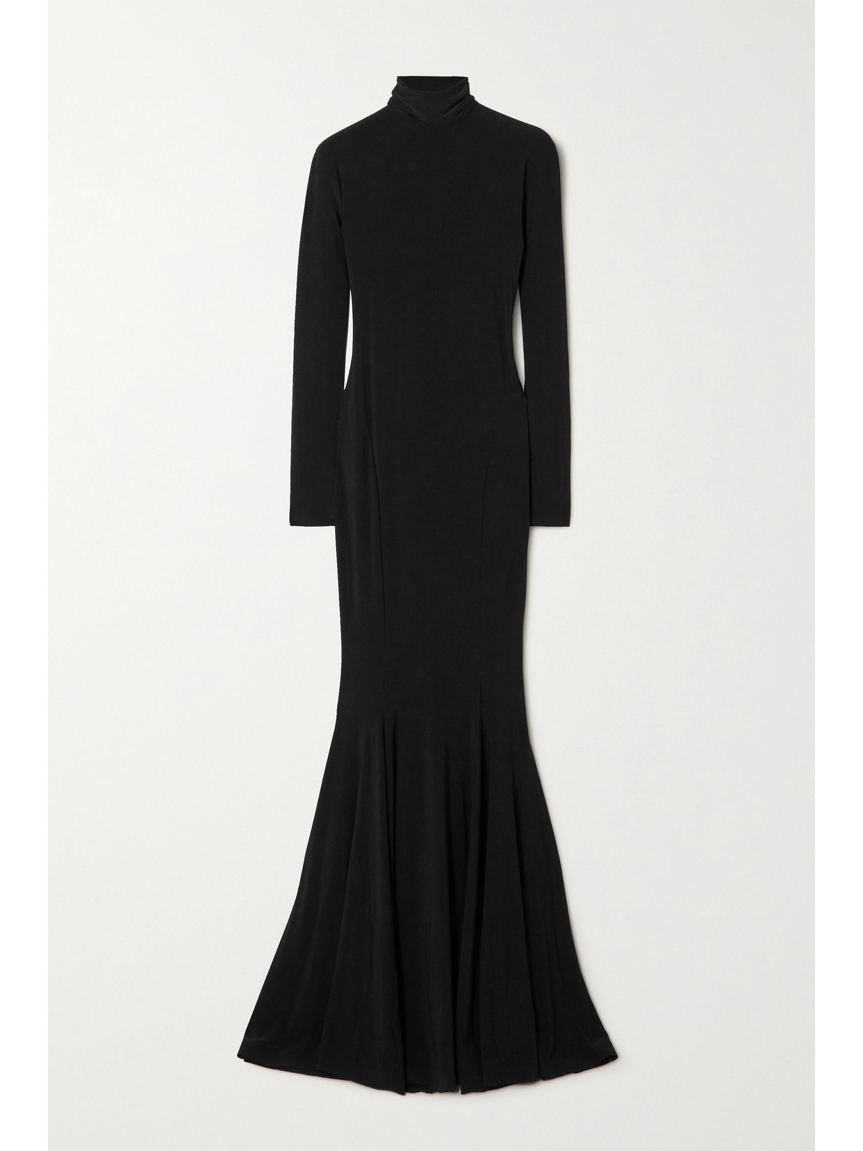 Norma Kamali Cutout Stretch-jersey Turtleneck Maxi Dress In Black