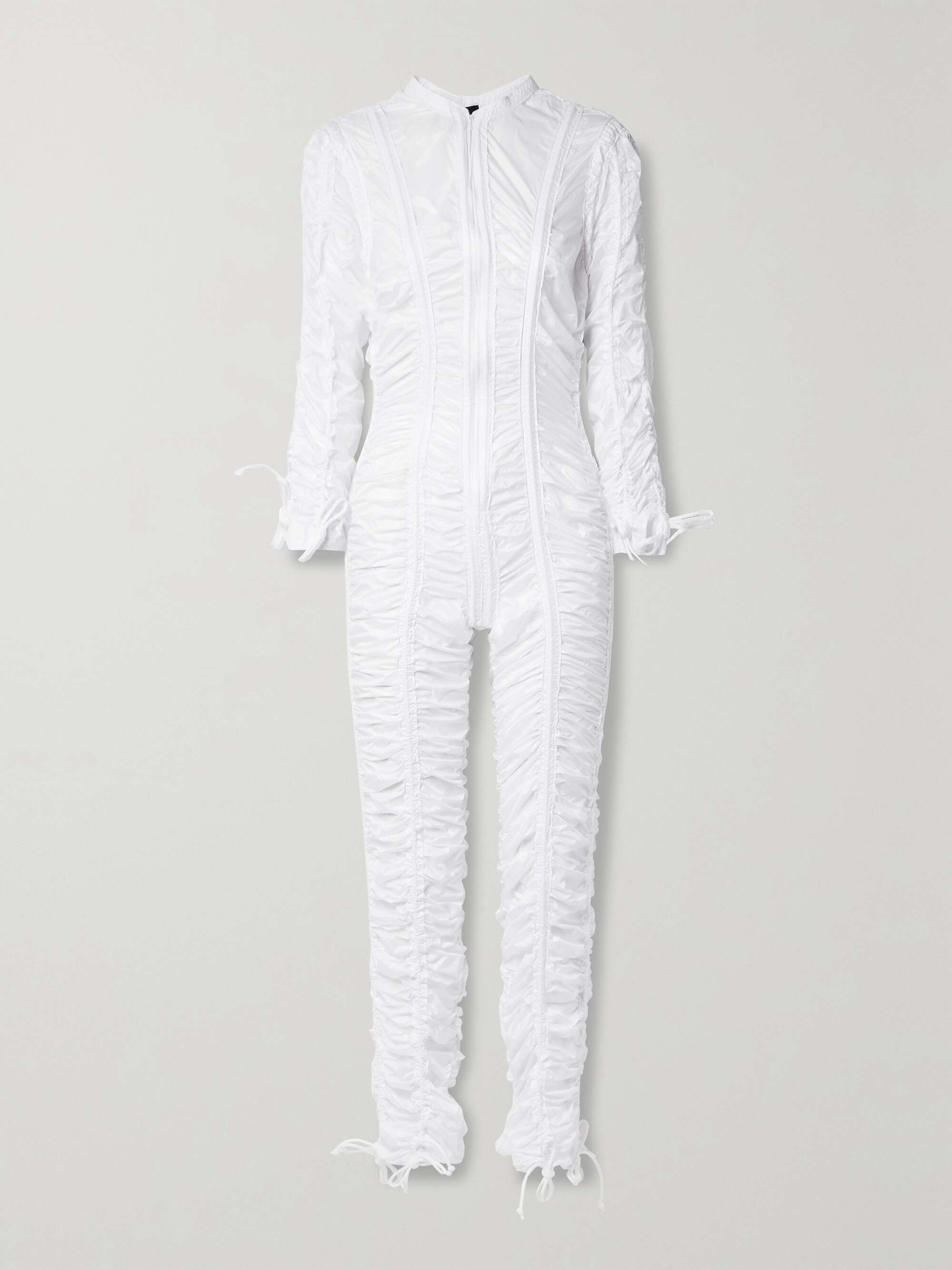 White Parachute ruched shell jumpsuit 