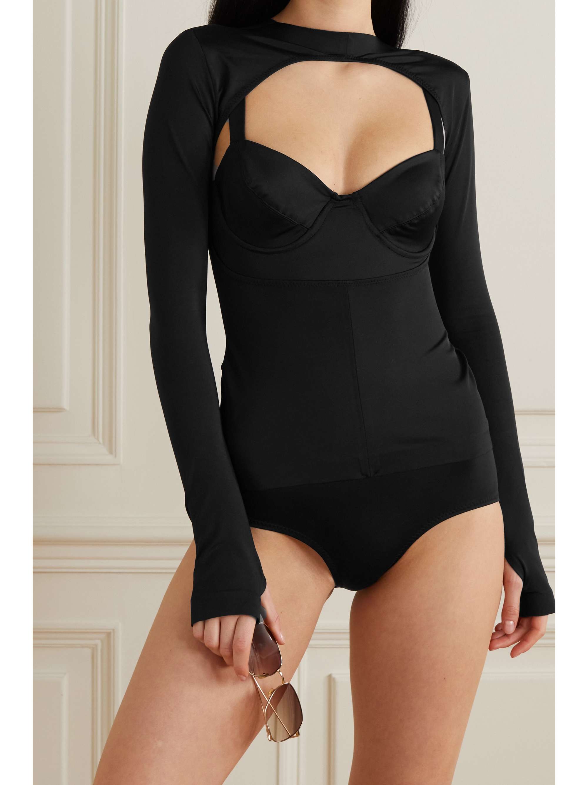 NORMA KAMALI Reversible cutout stretch-jersey top