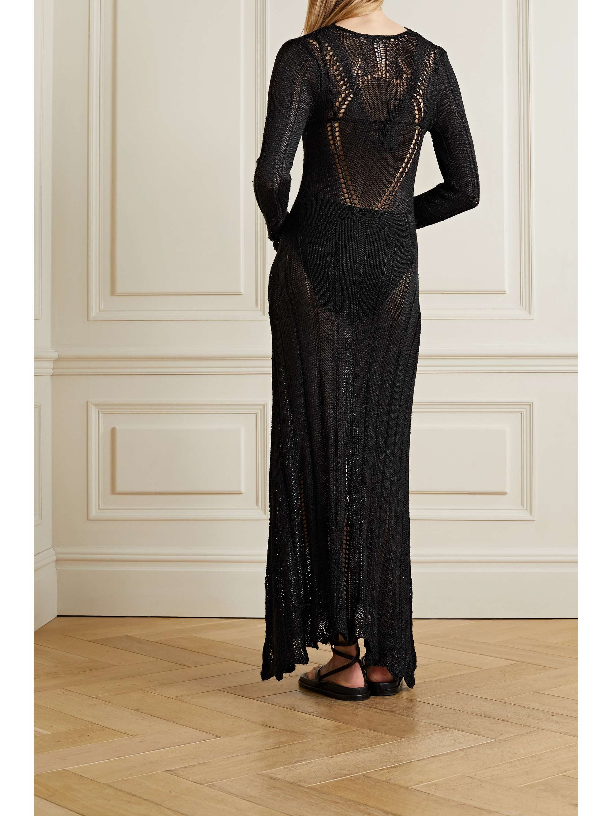 NORMA KAMALI Crochet-knit maxi dress