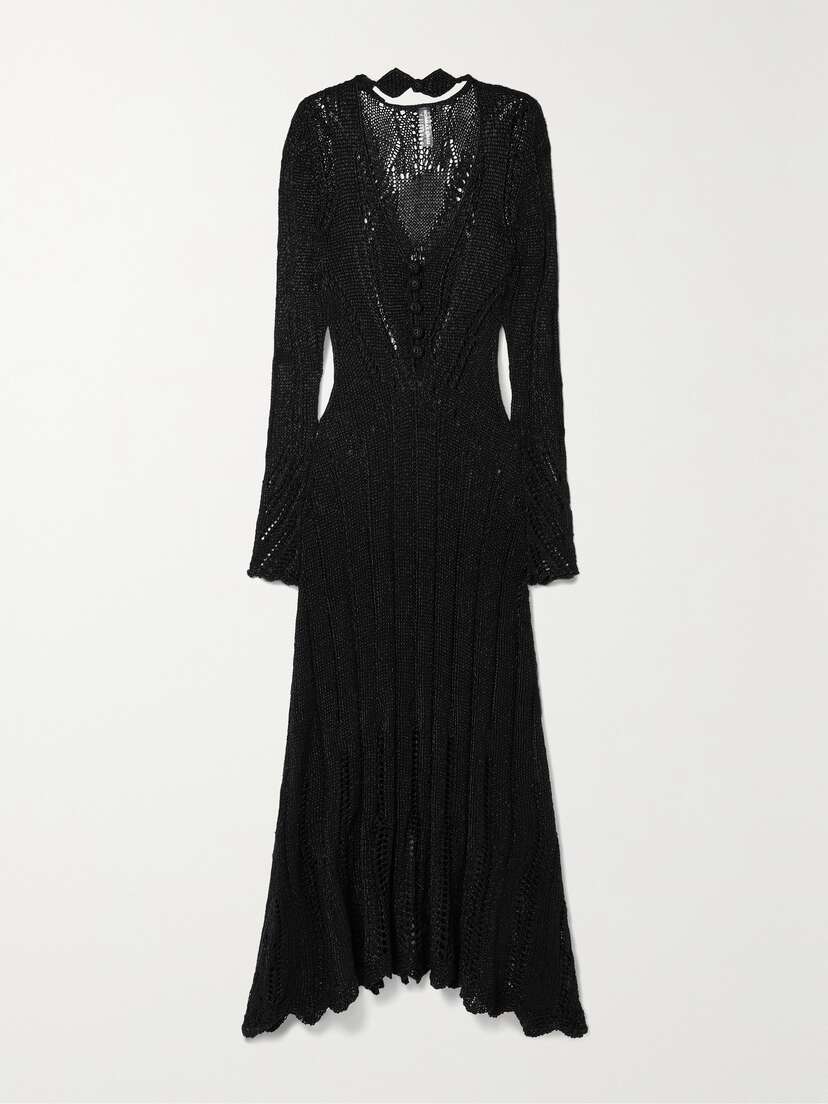Norma Kamali Crochet-knit Maxi Dress - x large