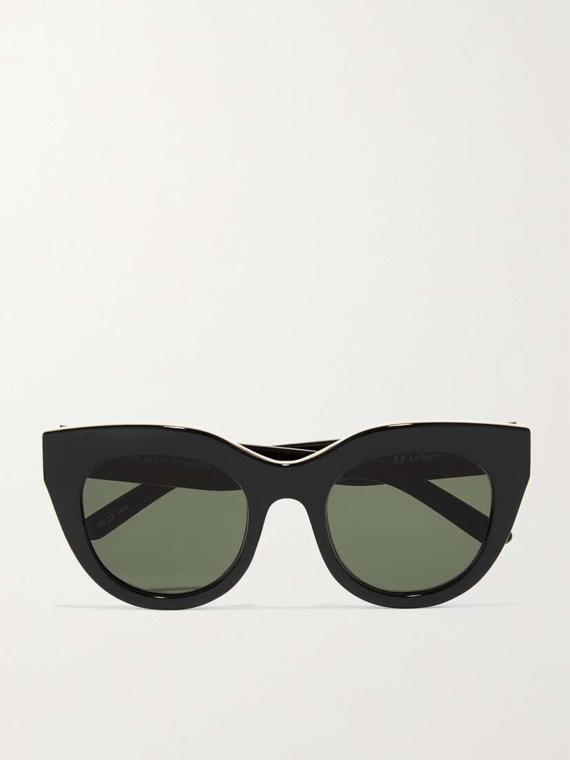 Le Specs Air Heart Cat-eye Acetate And Gold-tone Sunglasses