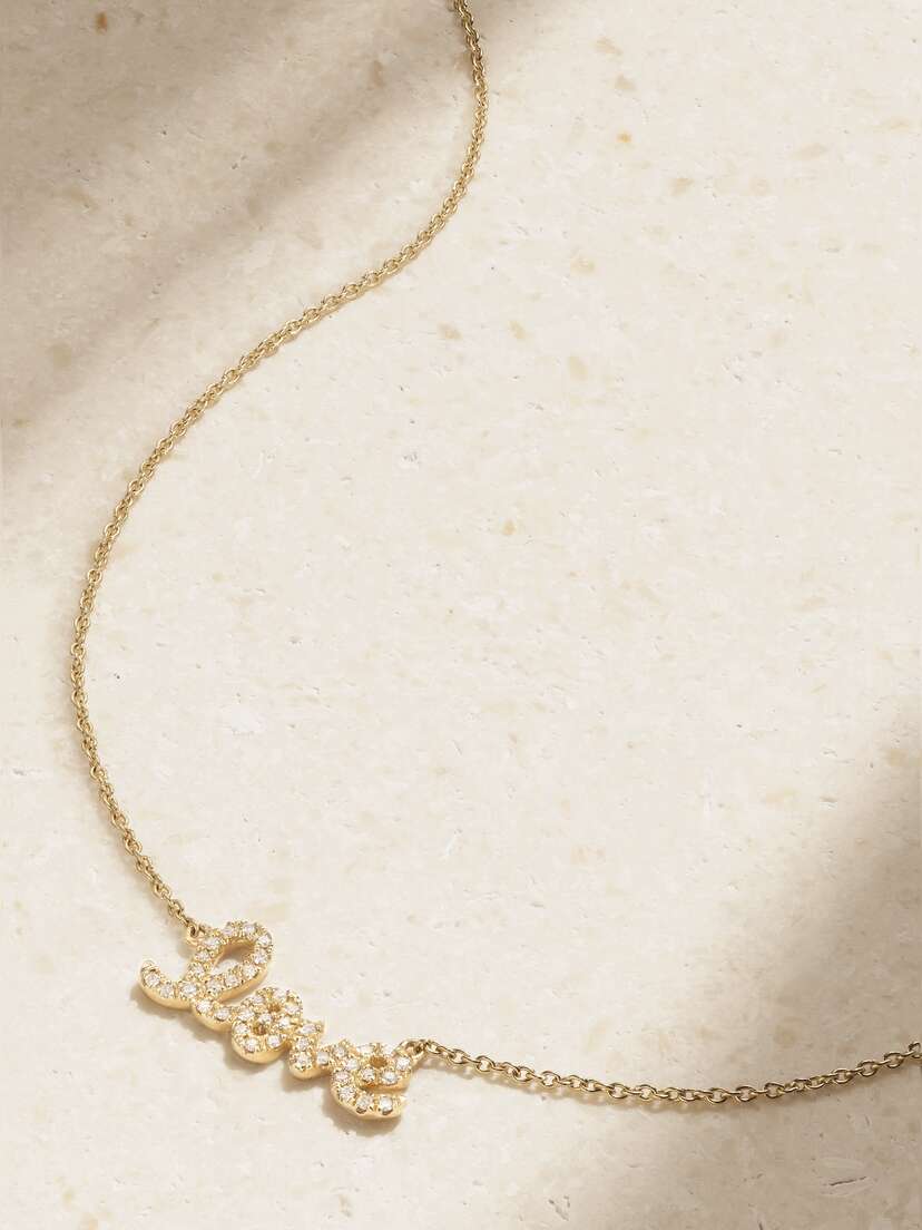 Sydney Evan Love 14-karat Gold Diamond Necklace