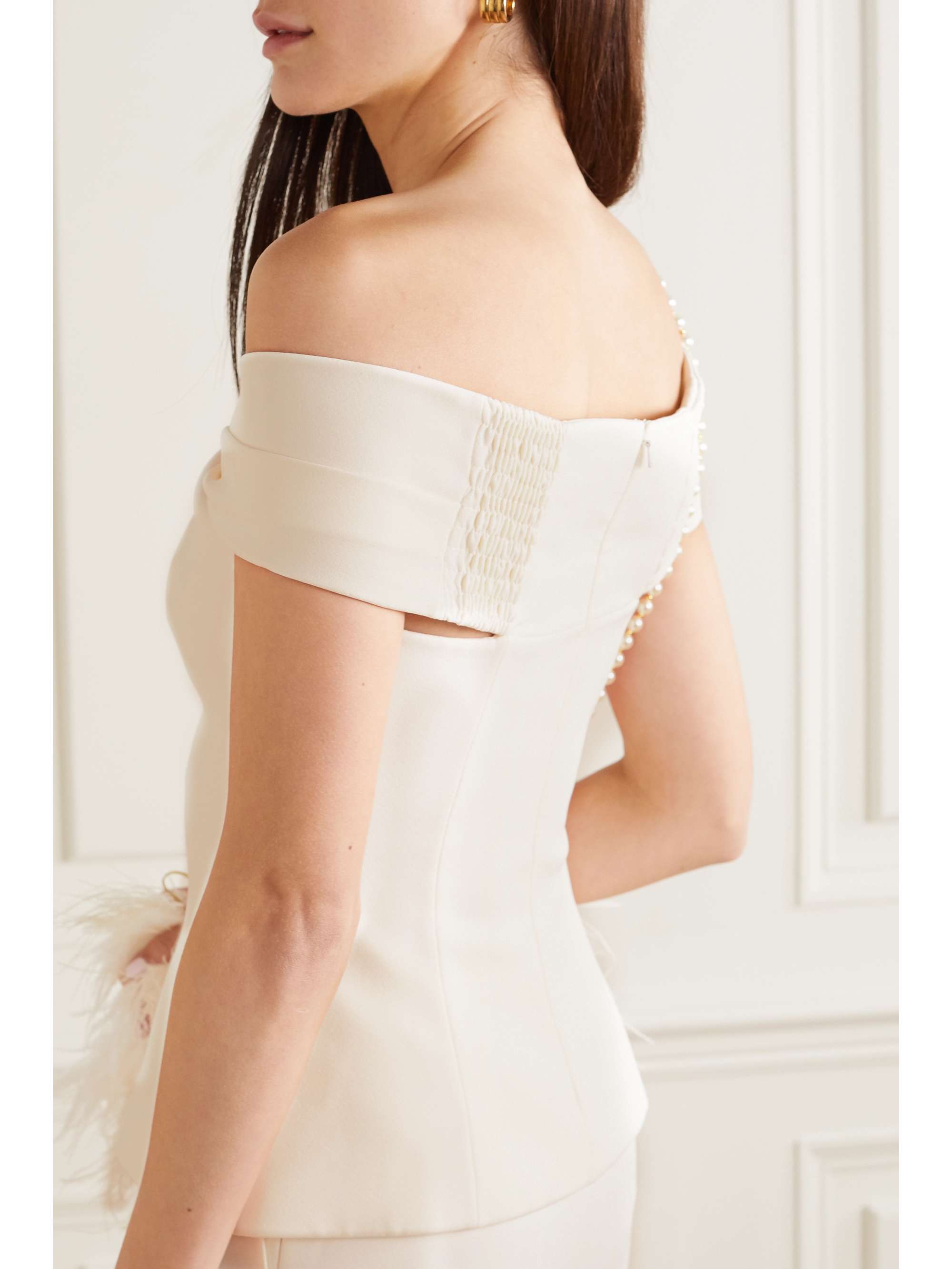 SAFIYAA Off-the-shoulder twist-front crepe top