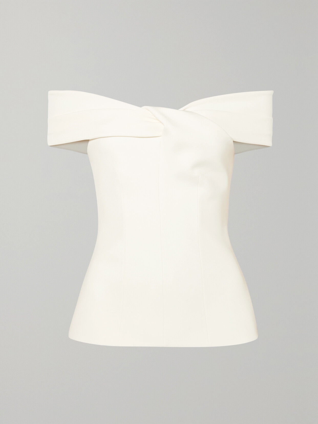 Safiyaa Off-the-shoulder Twist-front Crepe Top - Ivory