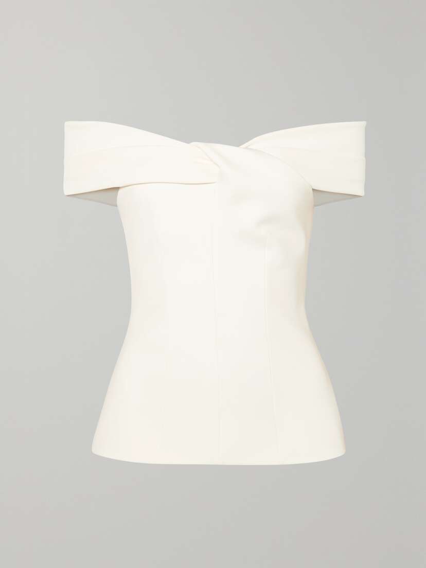 Safiyaa Off-the-shoulder Twist-front Crepe Top