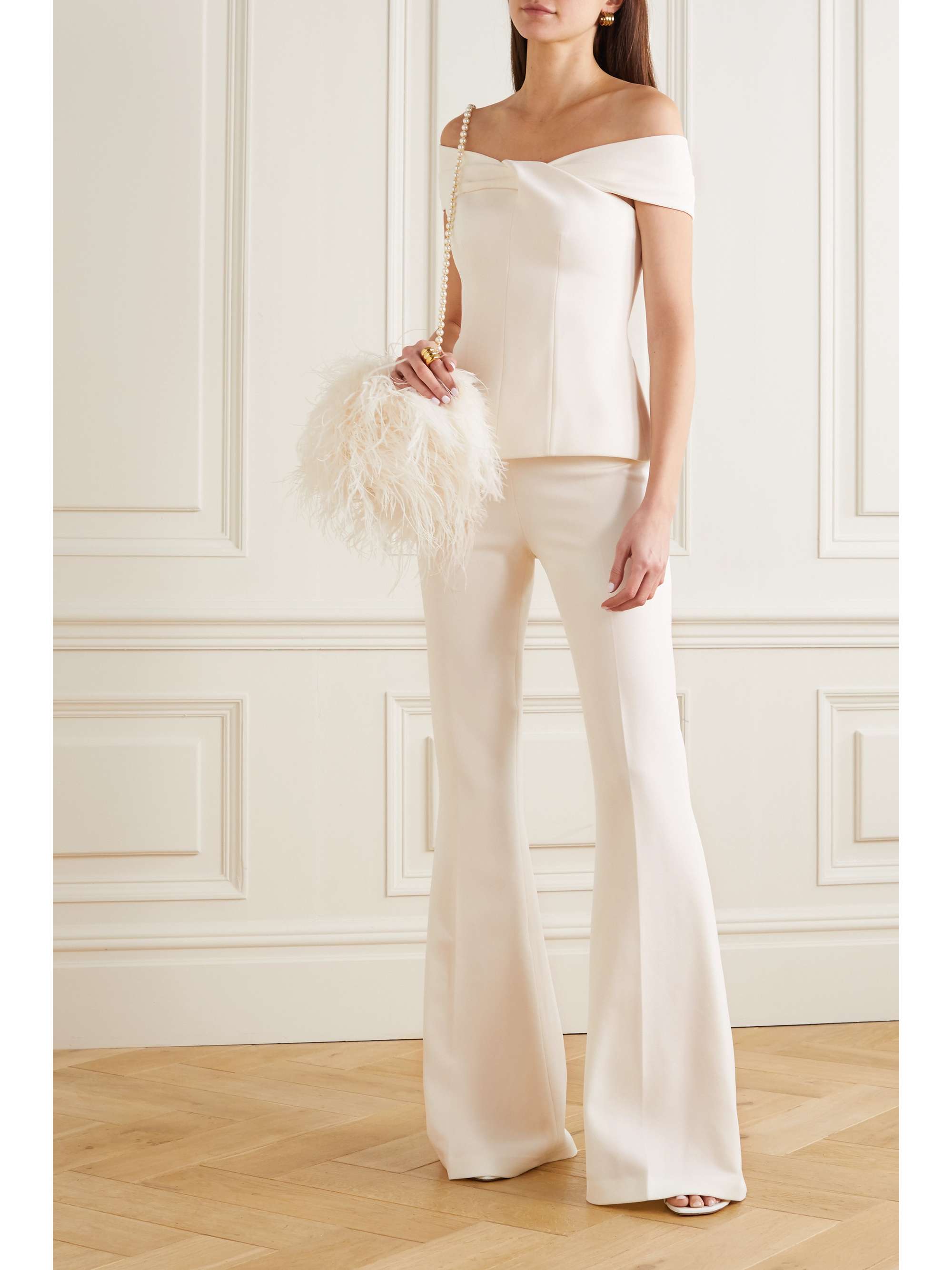 SAFIYAA Off-the-shoulder twist-front crepe top
