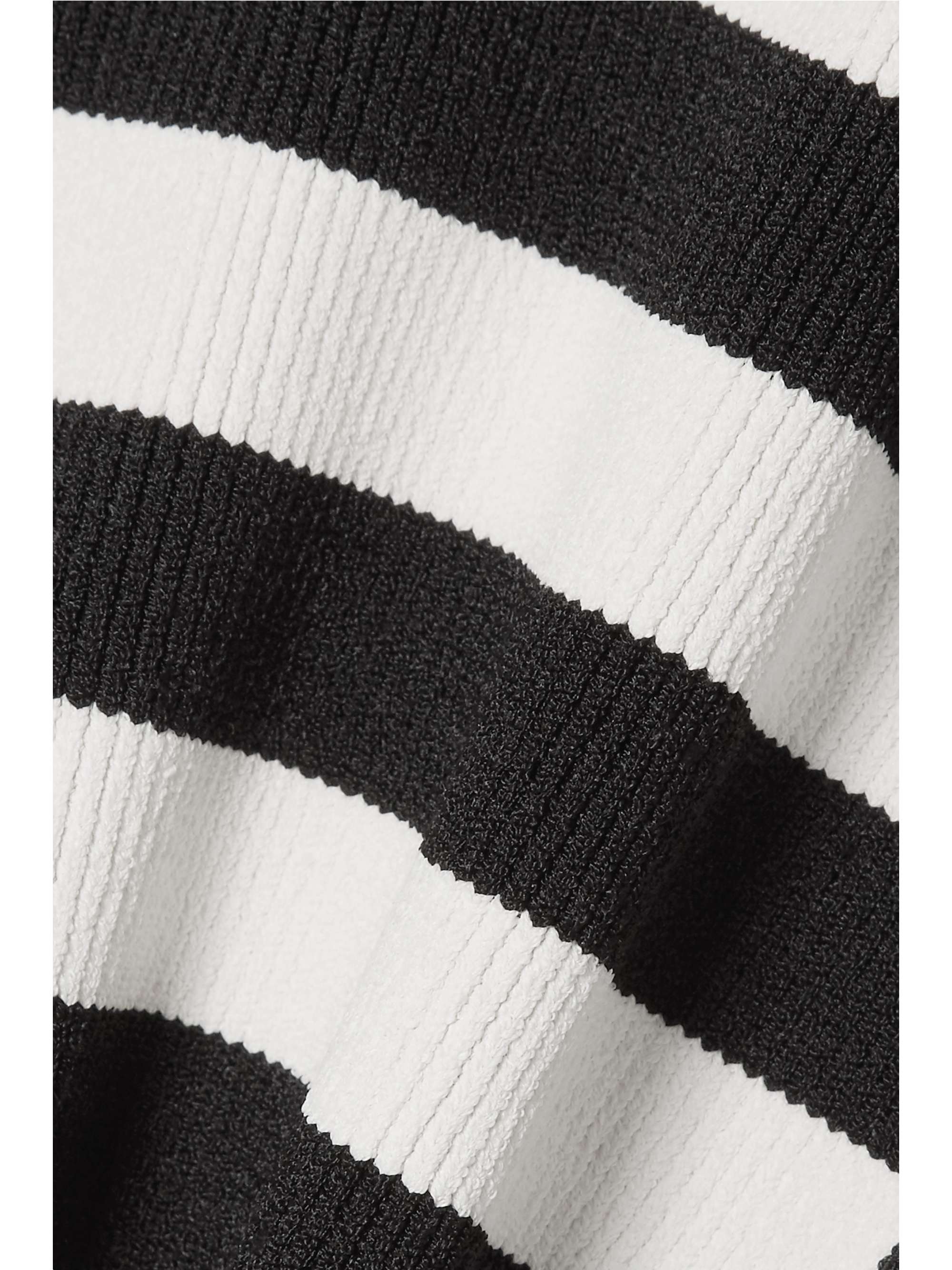 KHAITE Janet cropped striped stretch-knit halterneck top
