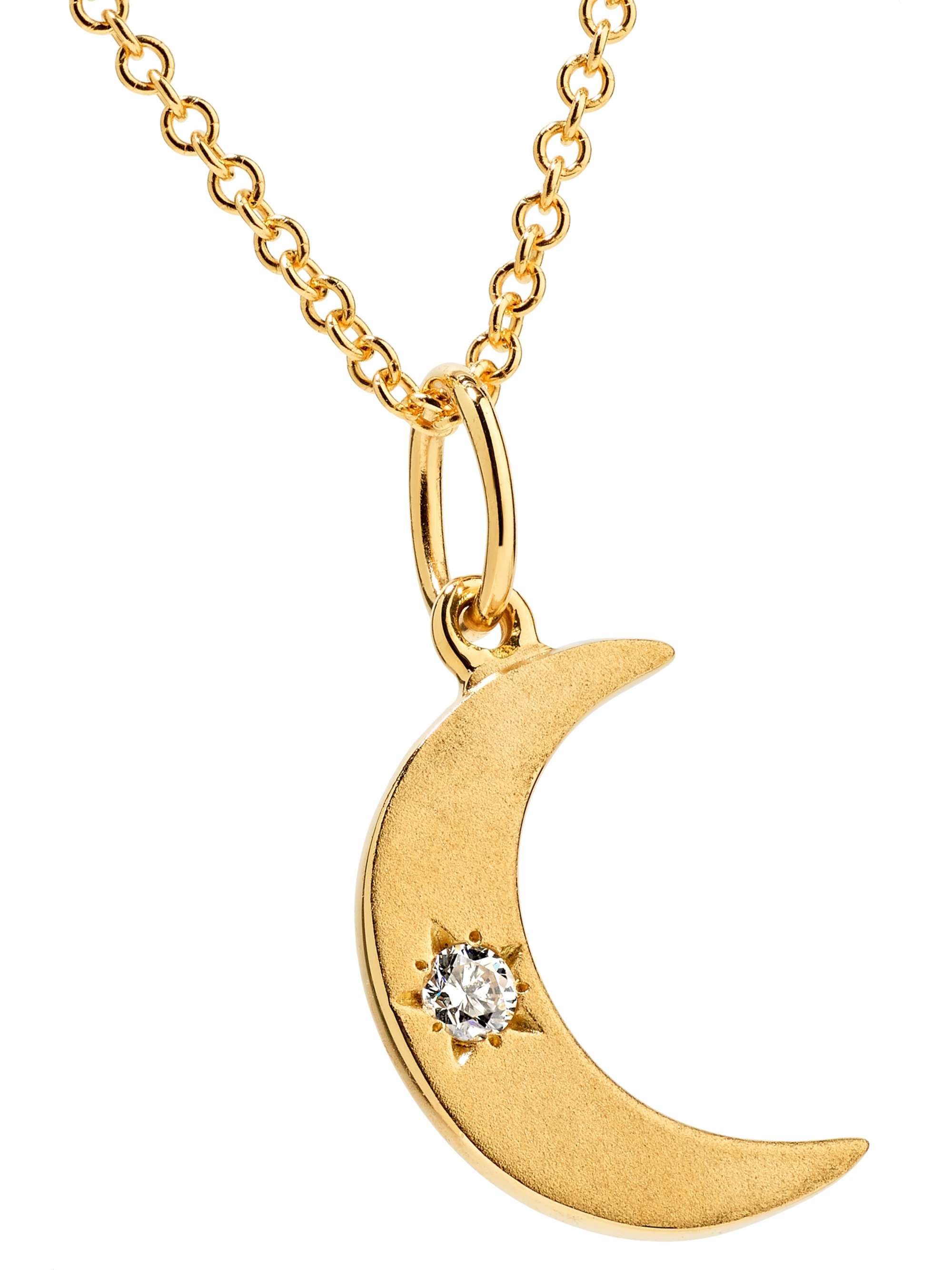 ANDREA FOHRMAN Crescent Moon 18-karat gold diamond necklace