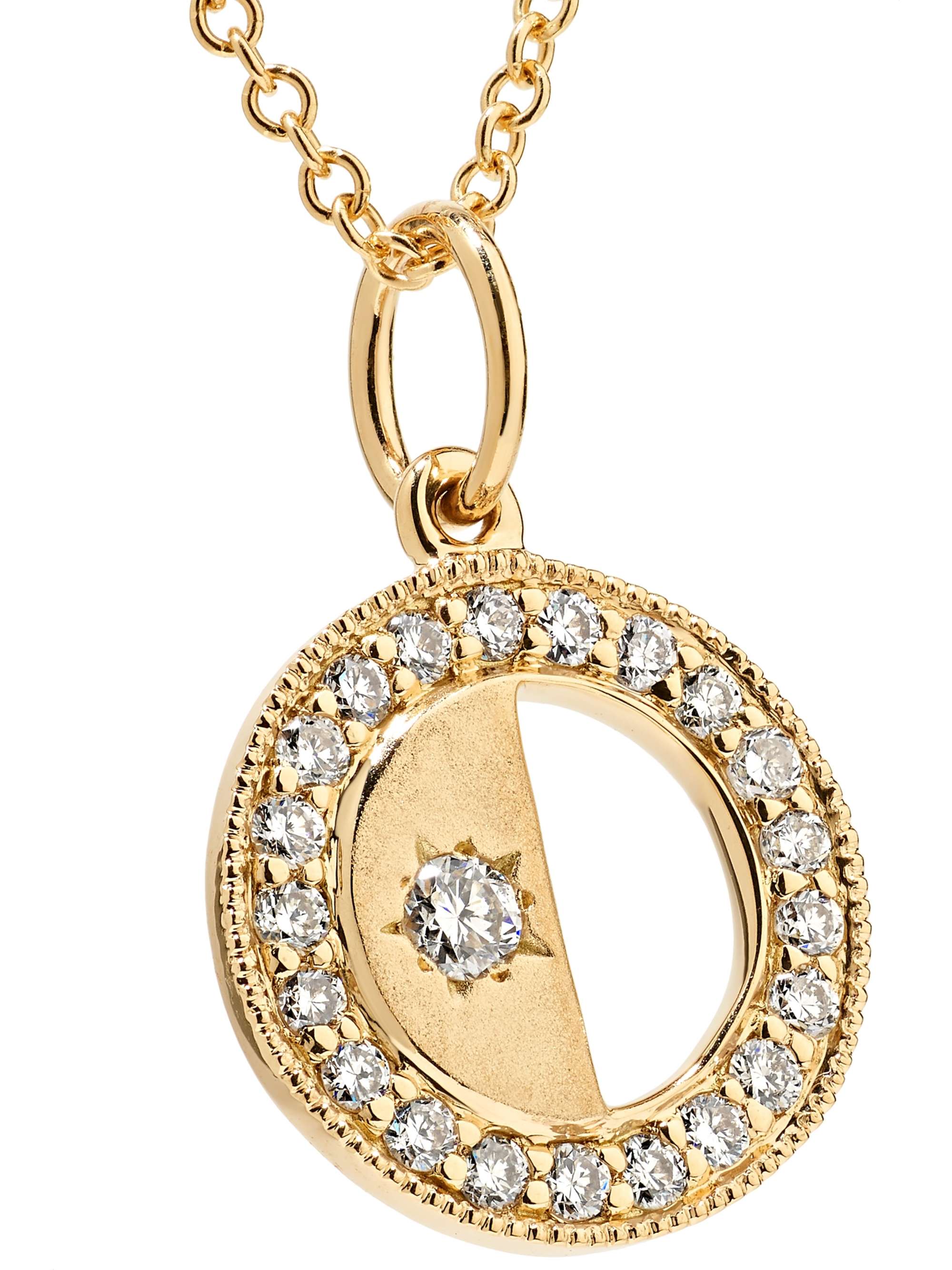 ANDREA FOHRMAN Half Moon 18-karat gold diamond necklace