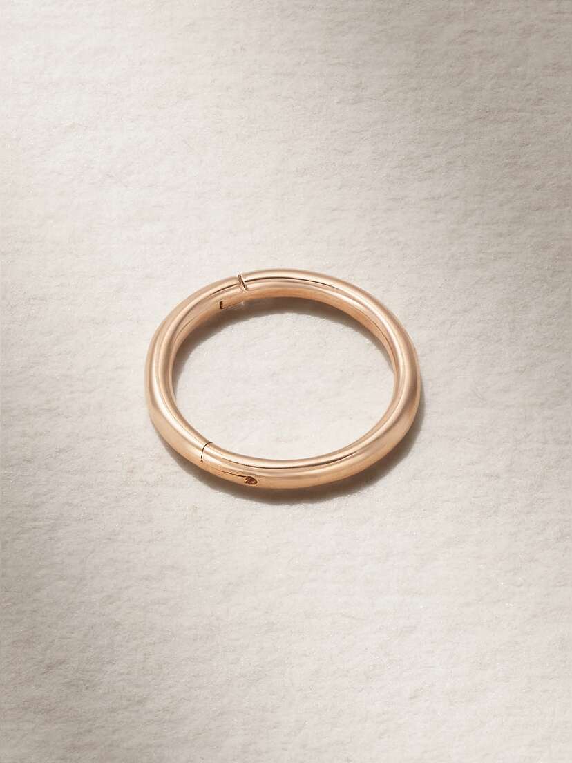 MARIA TASH 8mm 14-karat Rose Gold Hoop Earring