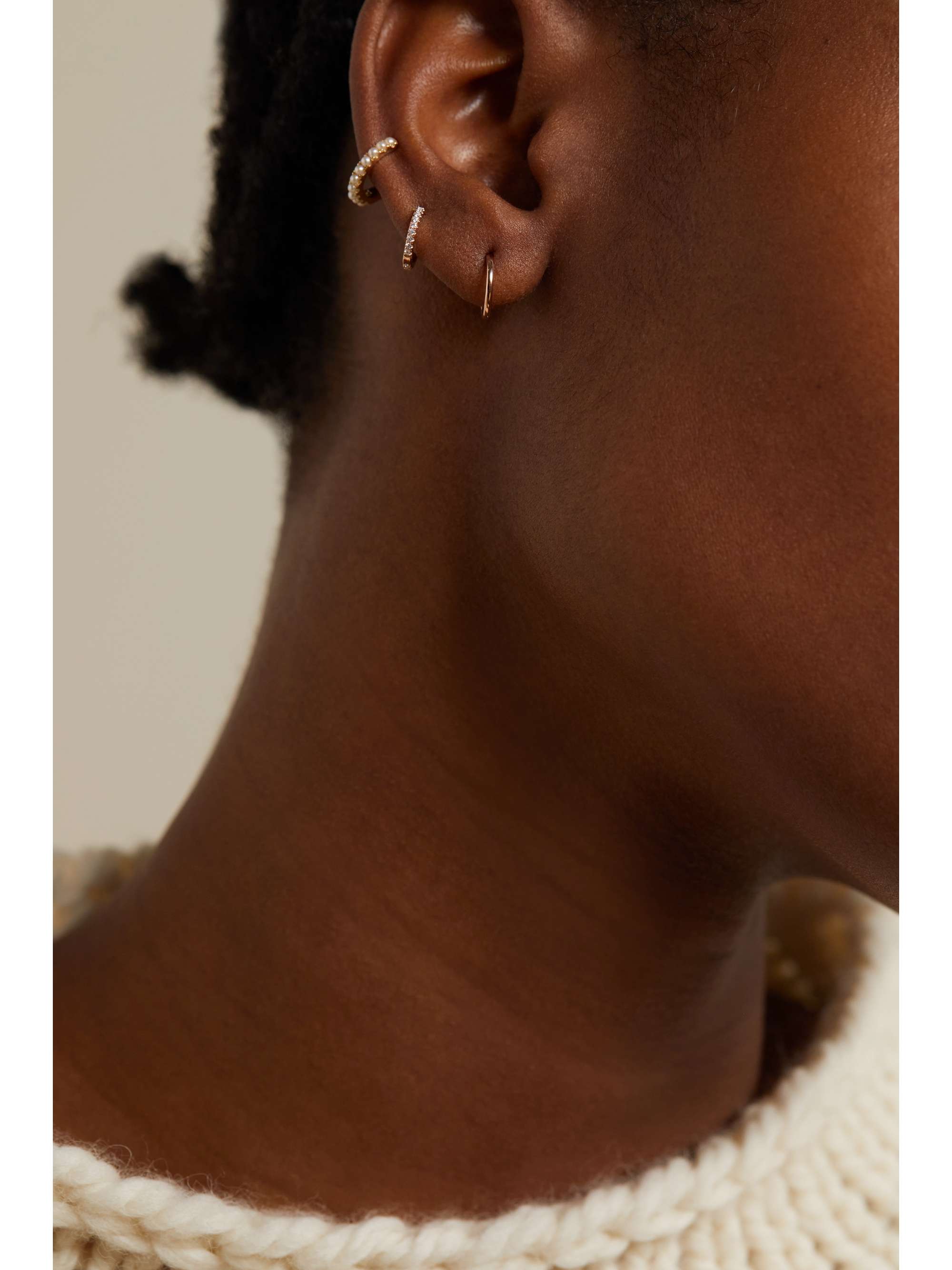 8mm 14 karat rose gold hoop earring