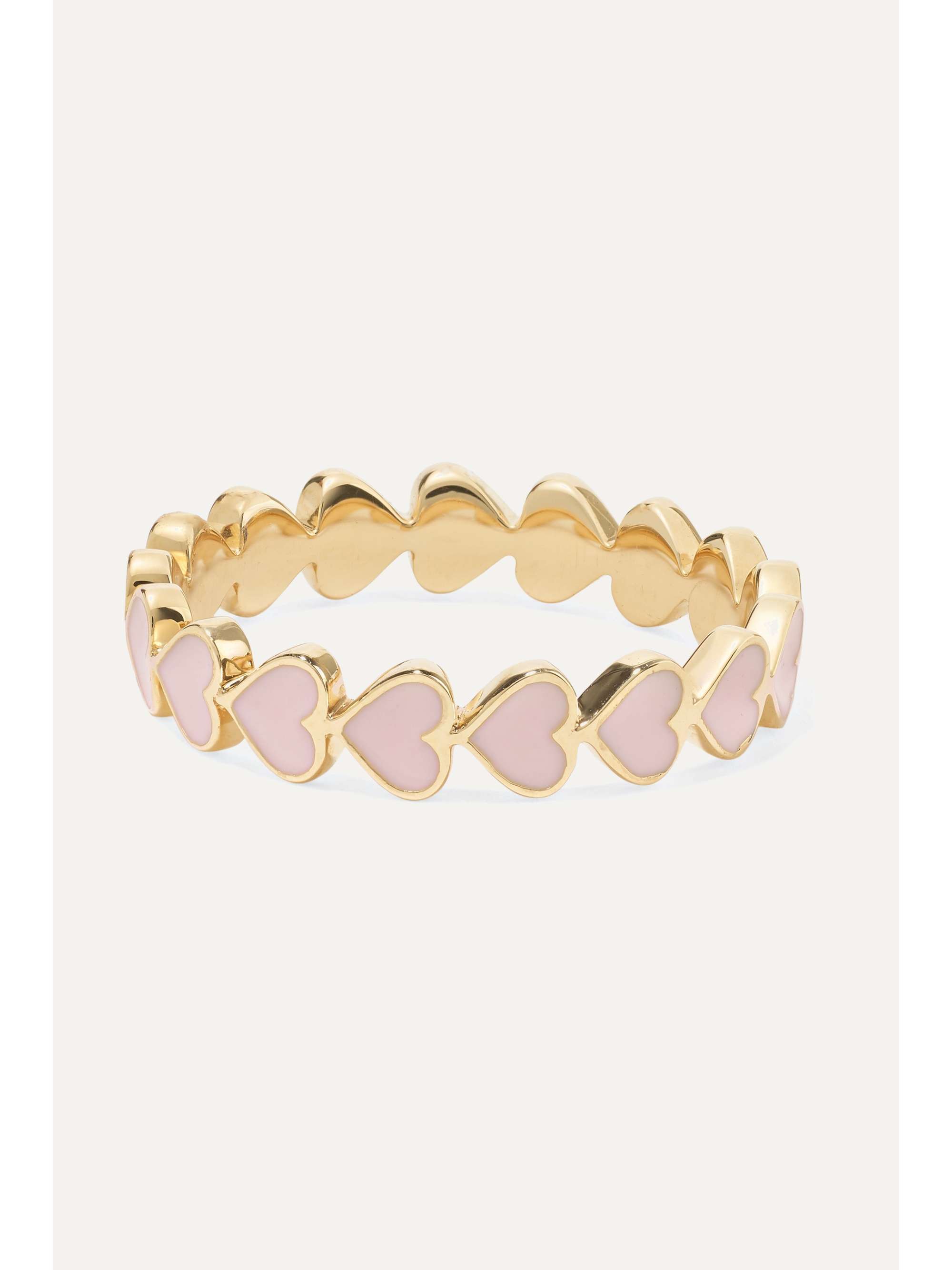 ALISON LOU Heart Stack 14-karat gold and enamel ring