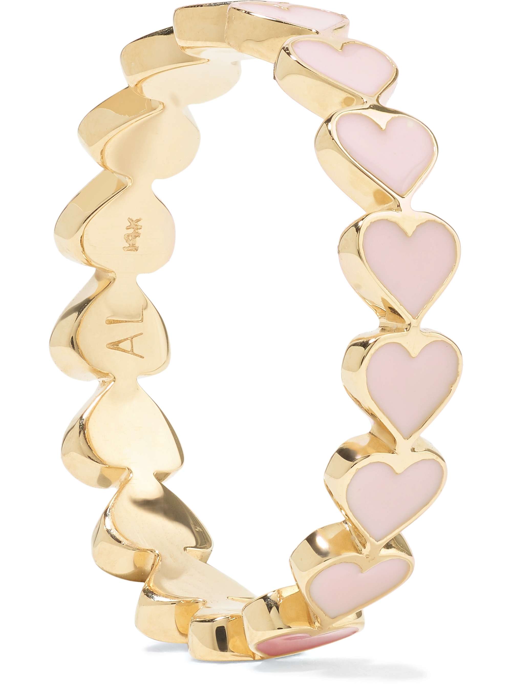 ALISON LOU Heart Stack 14-karat gold and enamel ring