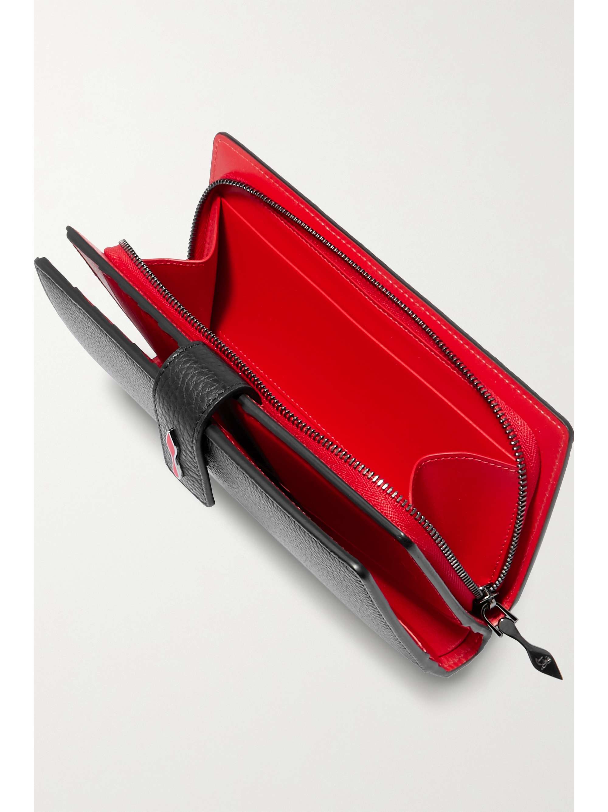 CHRISTIAN LOUBOUTIN Paloma rubber-trimmed textured-leather wallet