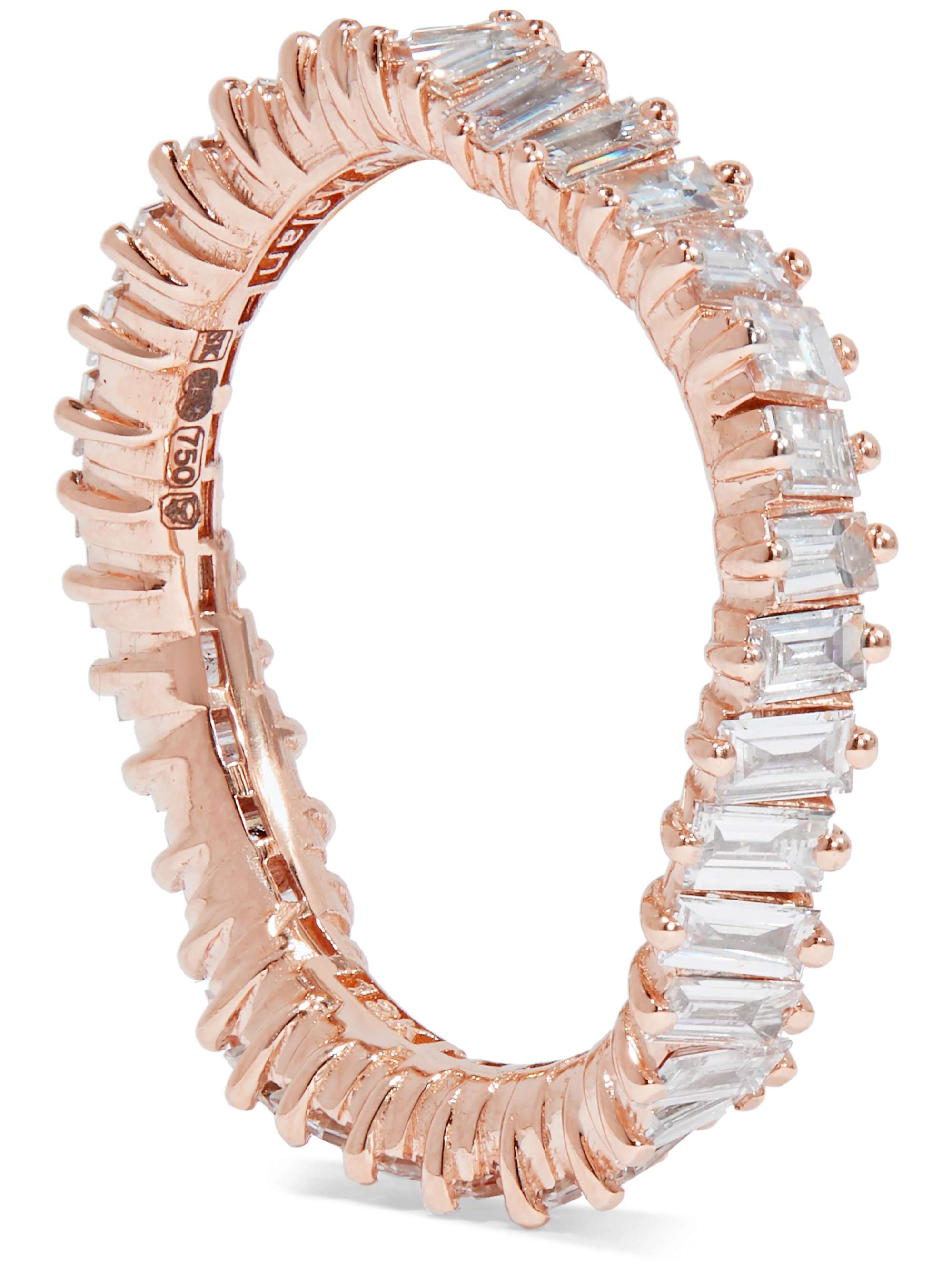 SUZANNE KALAN 18-karat rose gold diamond ring