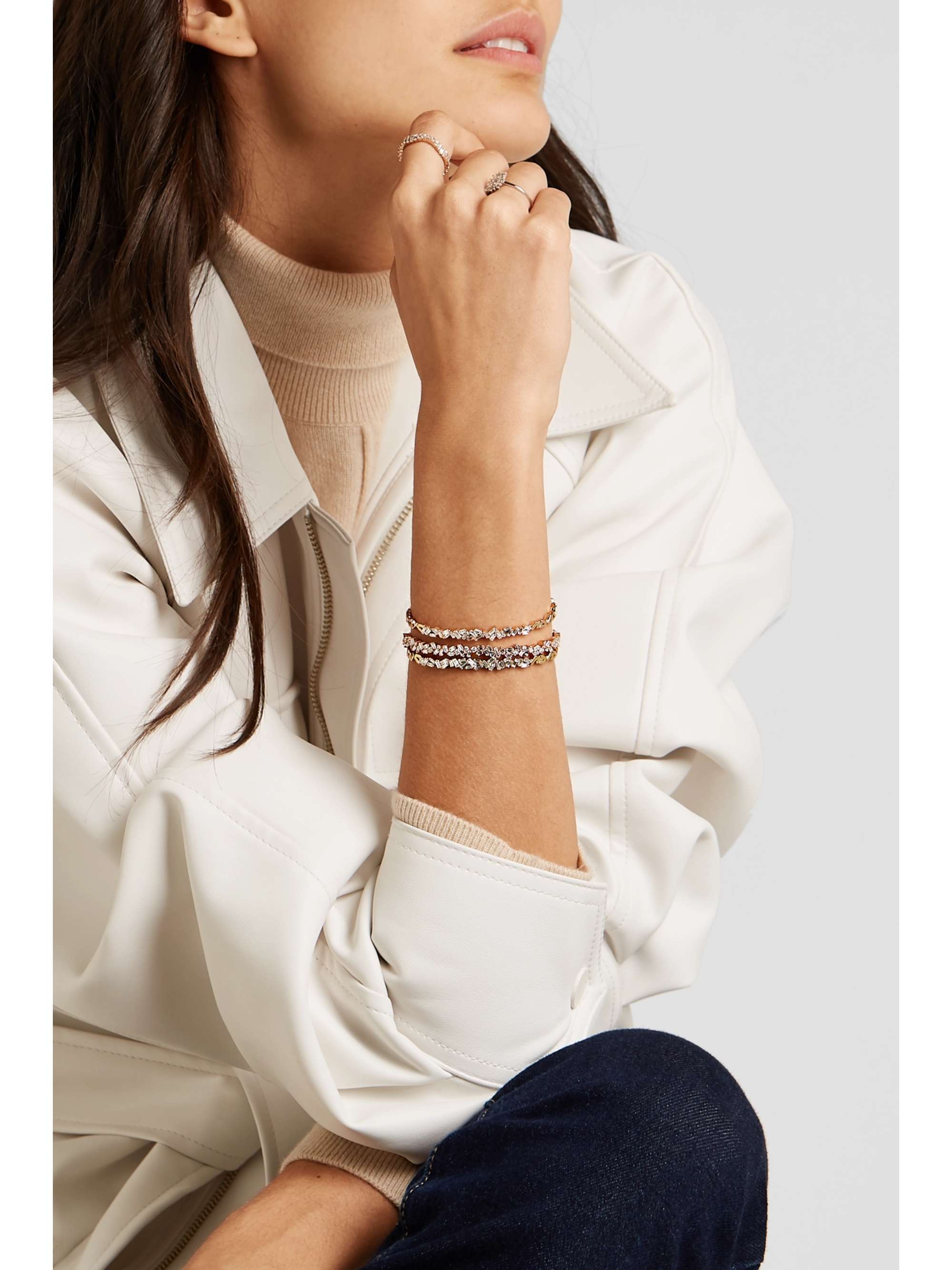 SUZANNE KALAN 18-karat rose gold diamond ring