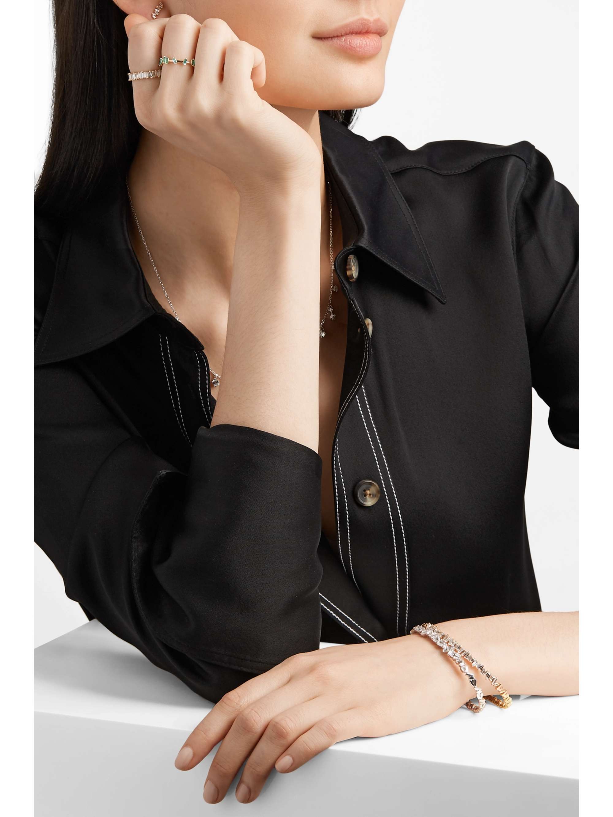 SUZANNE KALAN 18-karat gold emerald ring