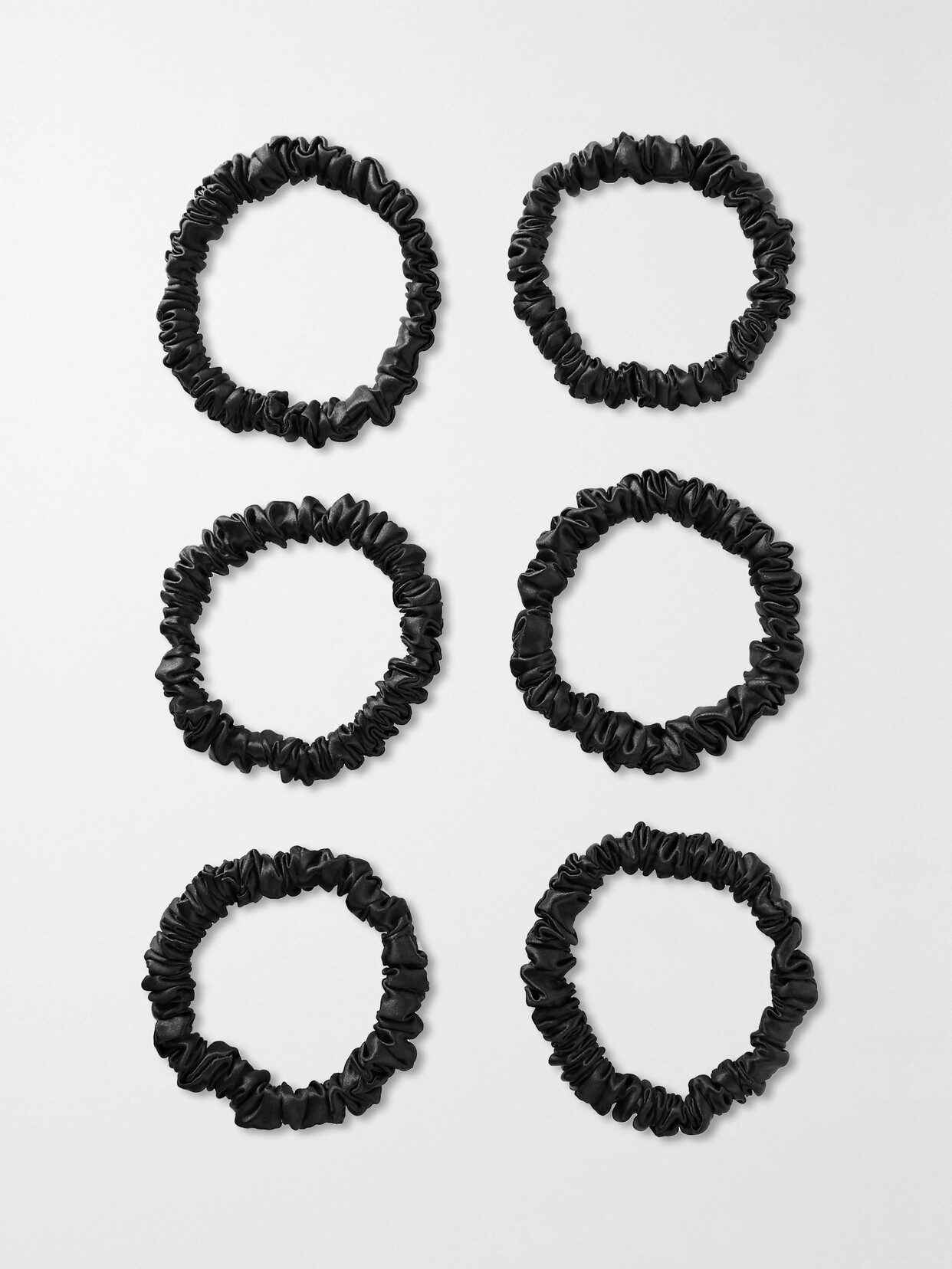 Slip Women's 6-pack Pure Silk Skinny Scrunchies In Black
