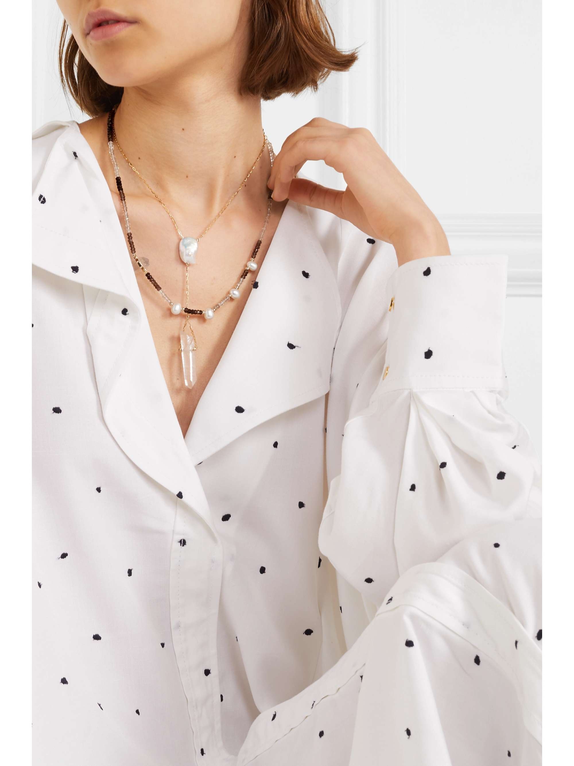 HARRIS ZHU 14-karat gold multi-stone necklace