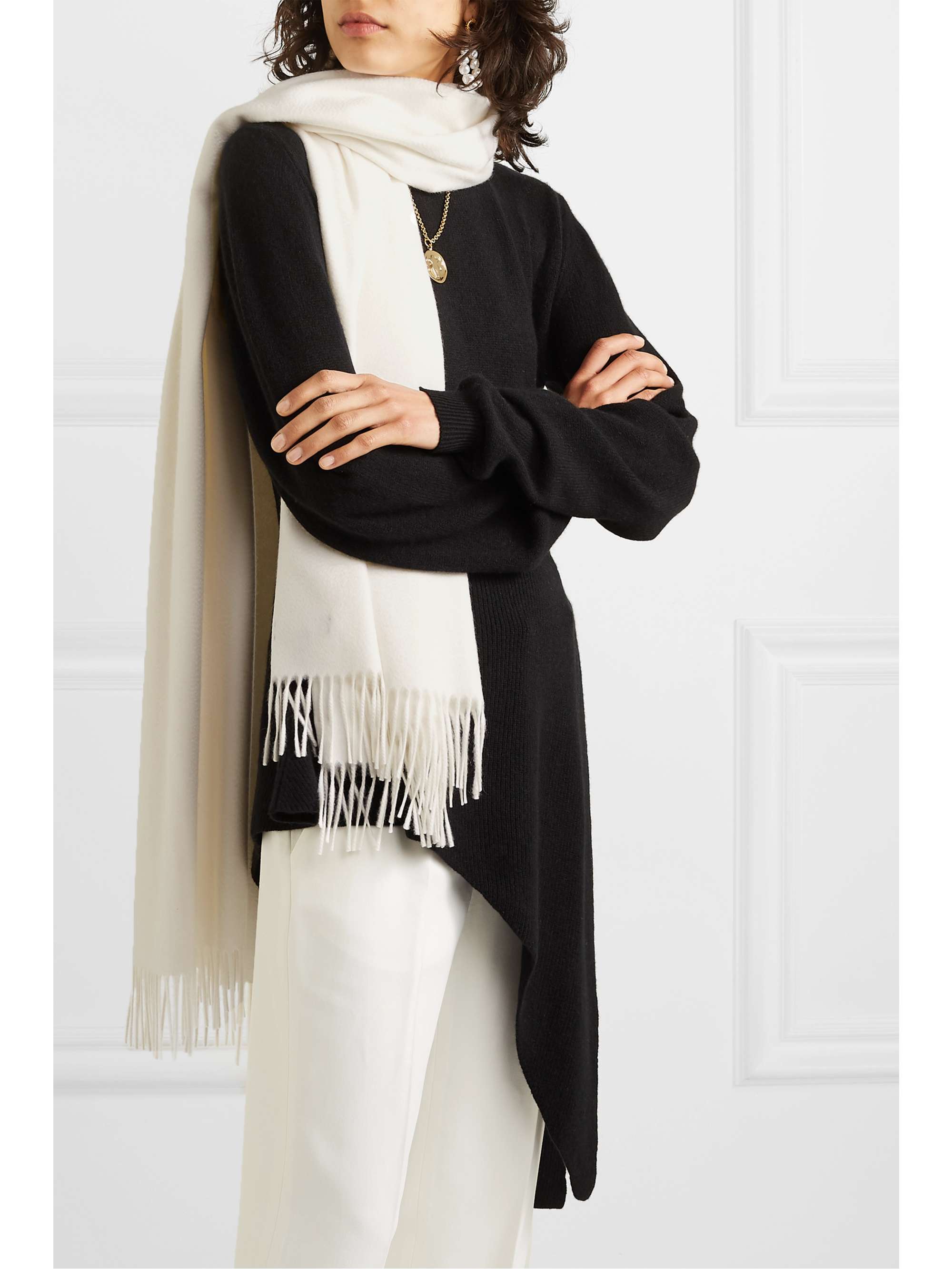 LORO PIANA Opera fringed cashmere scarf