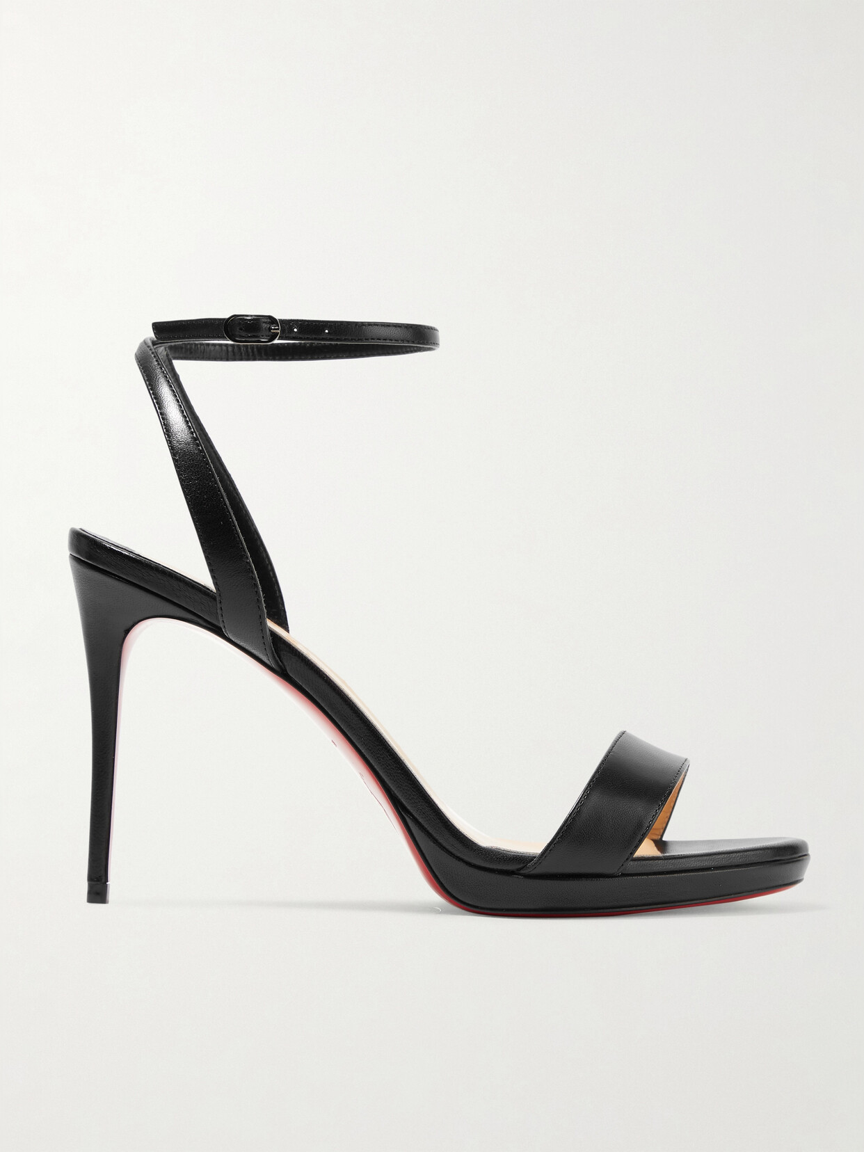 Christian Louboutin Loubi Queen 100 Leather Sandals In Black
