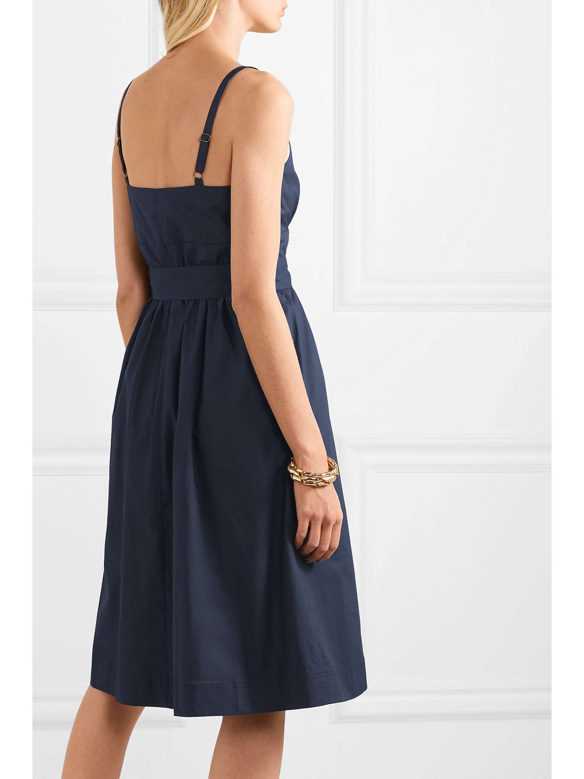 J.CREW Rossini belted cotton-poplin dress