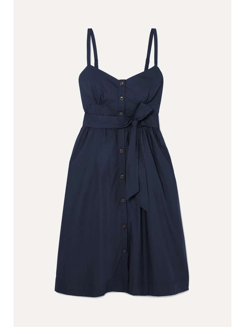 J.CREW Rossini Belted Cotton-poplin Dress