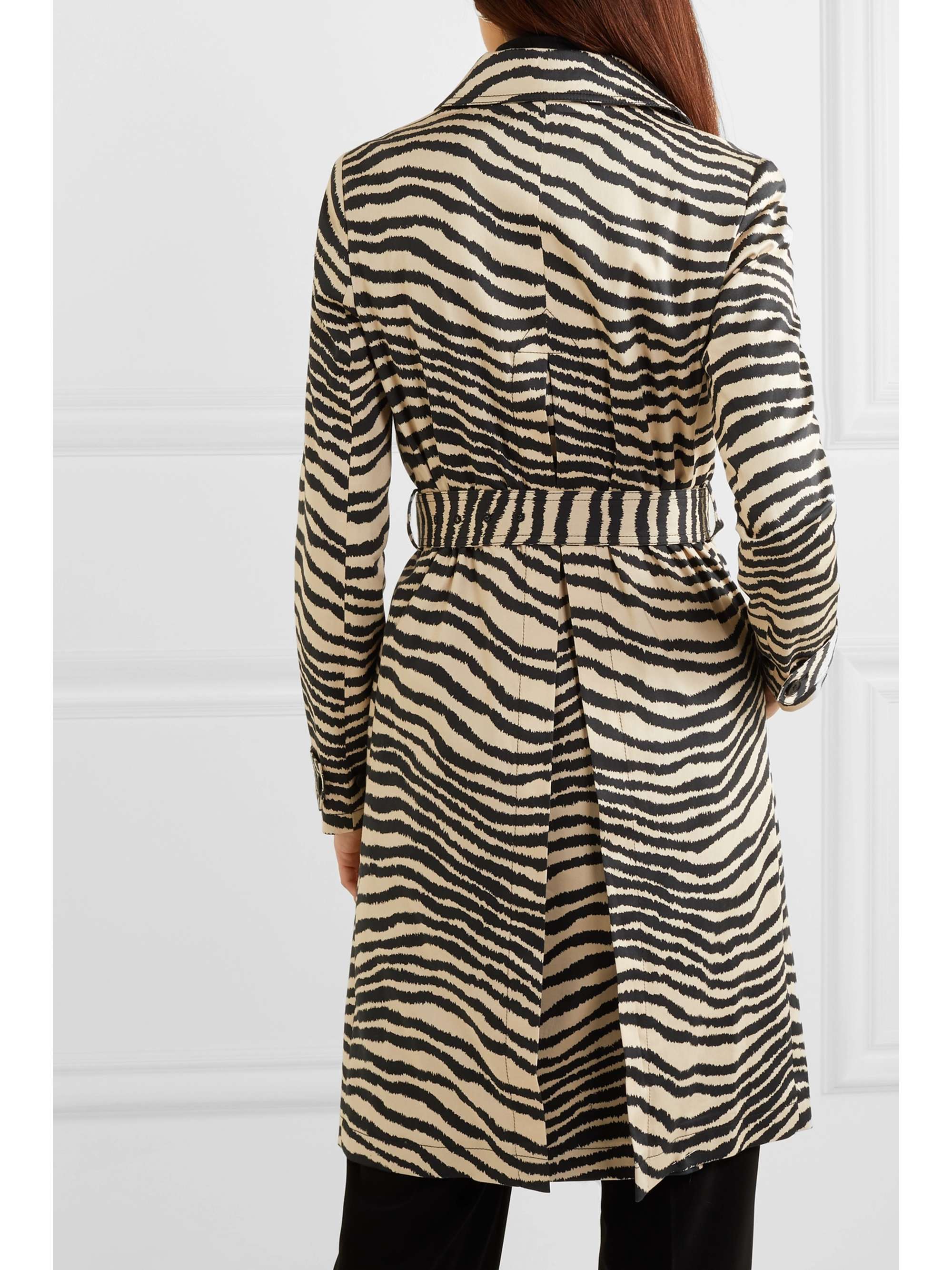 BY MALENE BIRGER Rainie zebra-print belted cotton-gabardine trench coat