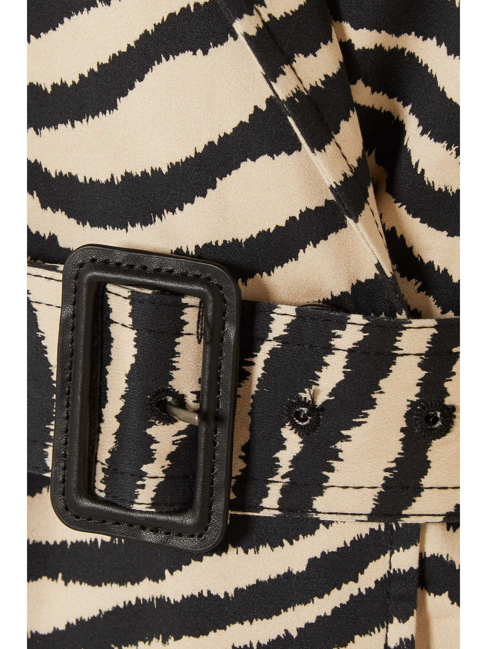 BY MALENE BIRGER Rainie zebra-print belted cotton-gabardine trench coat