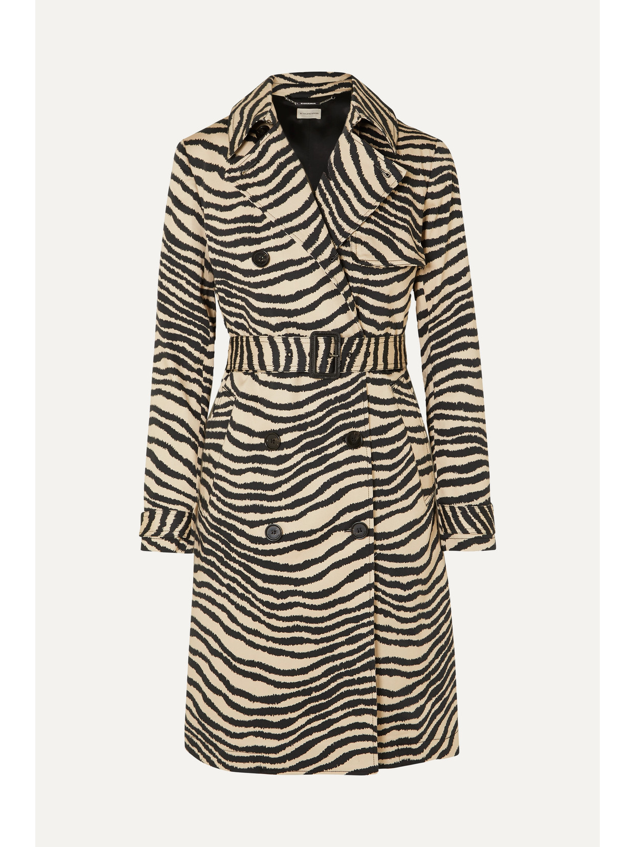 By Malene Birger Rainie Zebra-print Belted Cotton-gabardine Trench Coat In Multi