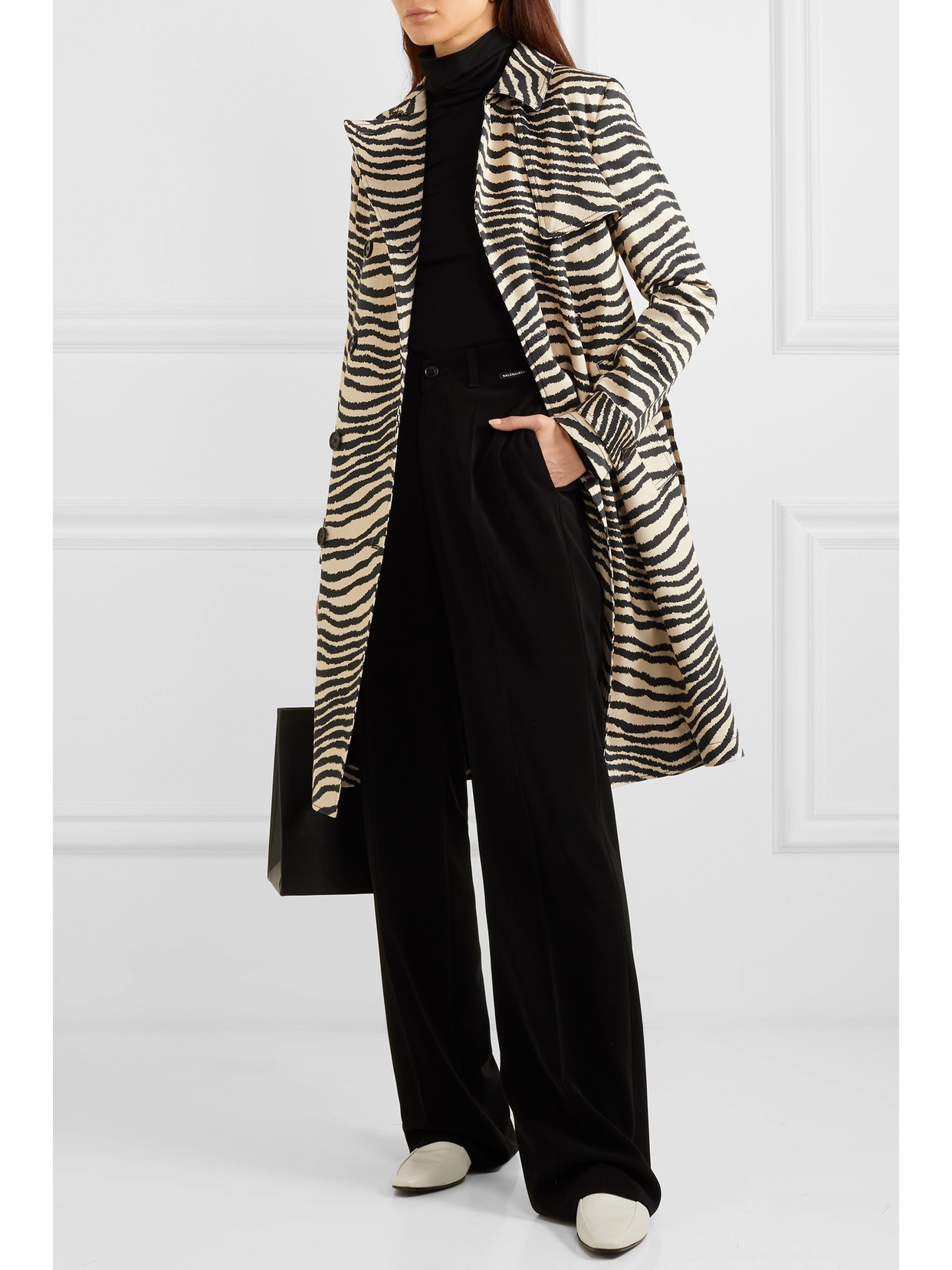 By Malene Birger Rainie Zebra-print Belted Cotton-gabardine Trench Coat In Multi