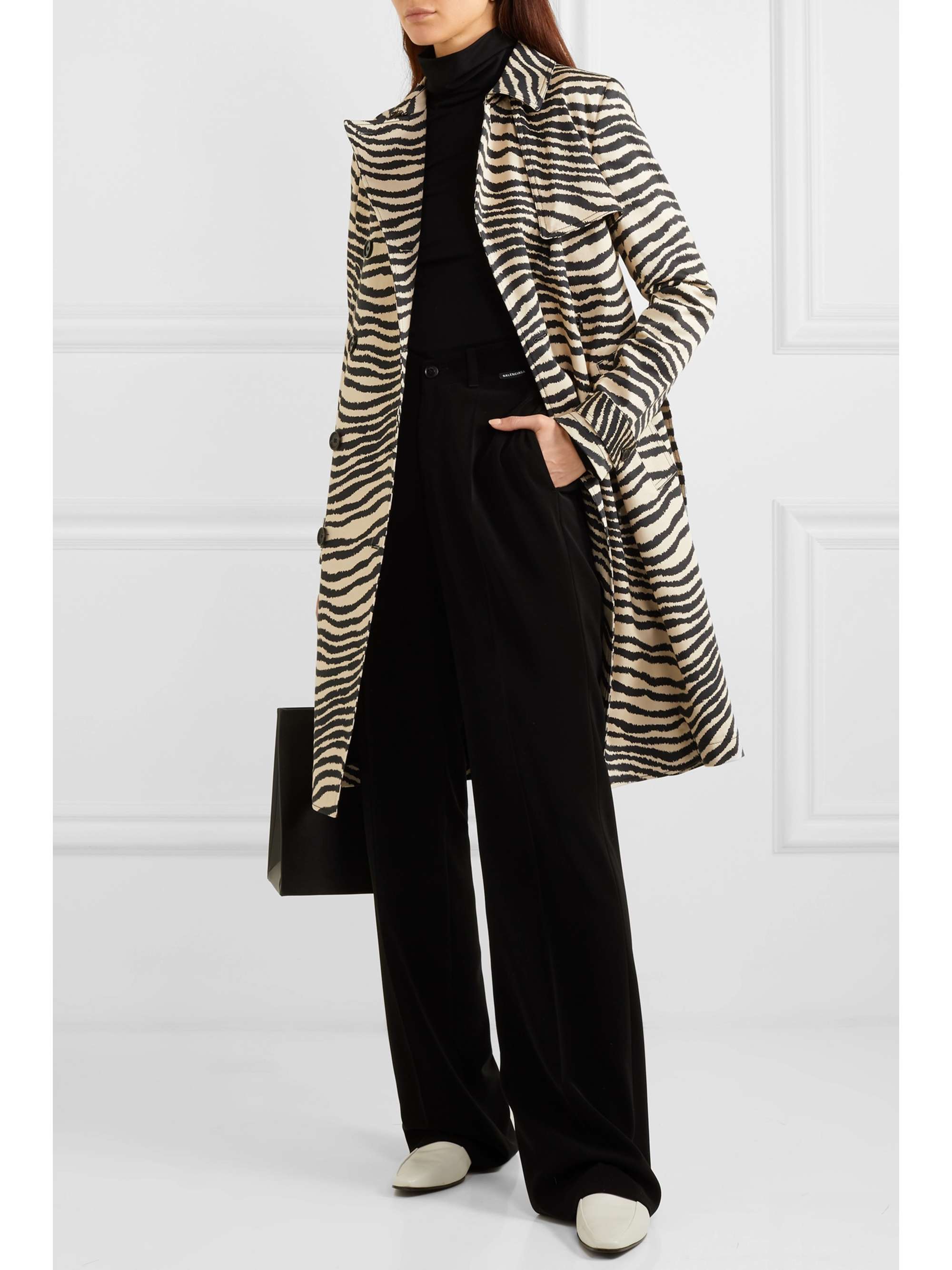 BY MALENE BIRGER Rainie zebra-print belted cotton-gabardine trench coat