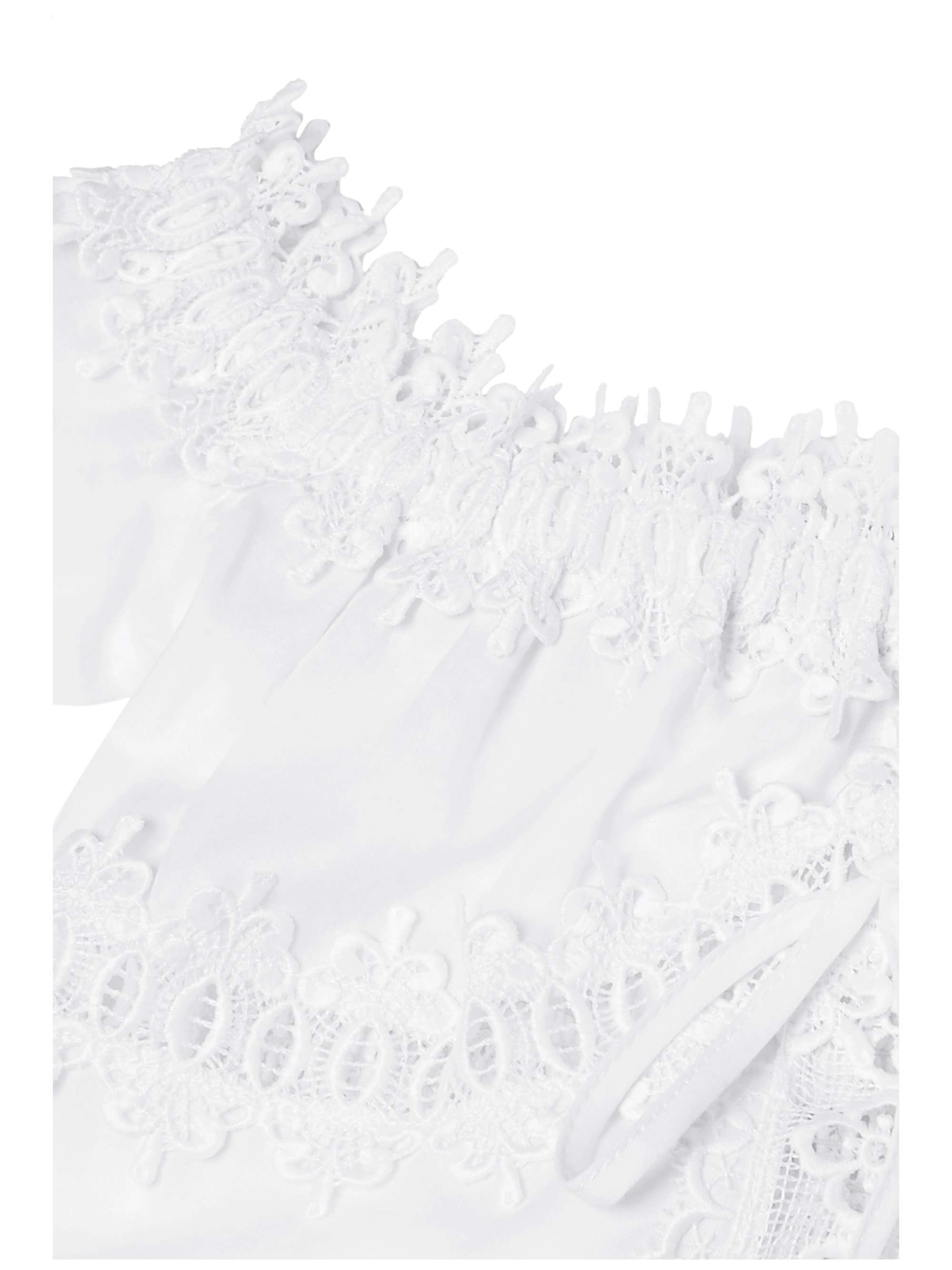 CHARO RUIZ KIDS Maya crocheted lace-paneled cotton-blend top