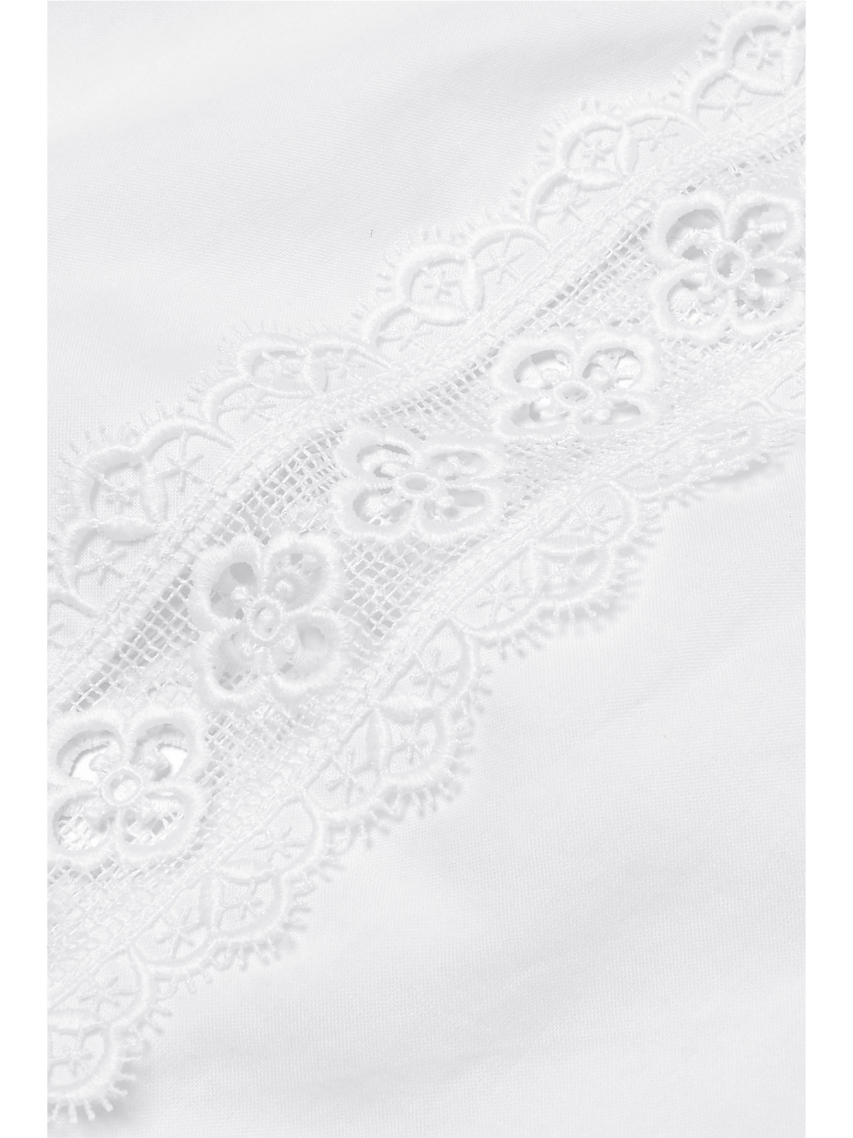 Charo Ruiz Off-the-shoulder Crocheted Lace-paneled Cotton-blend Top In White