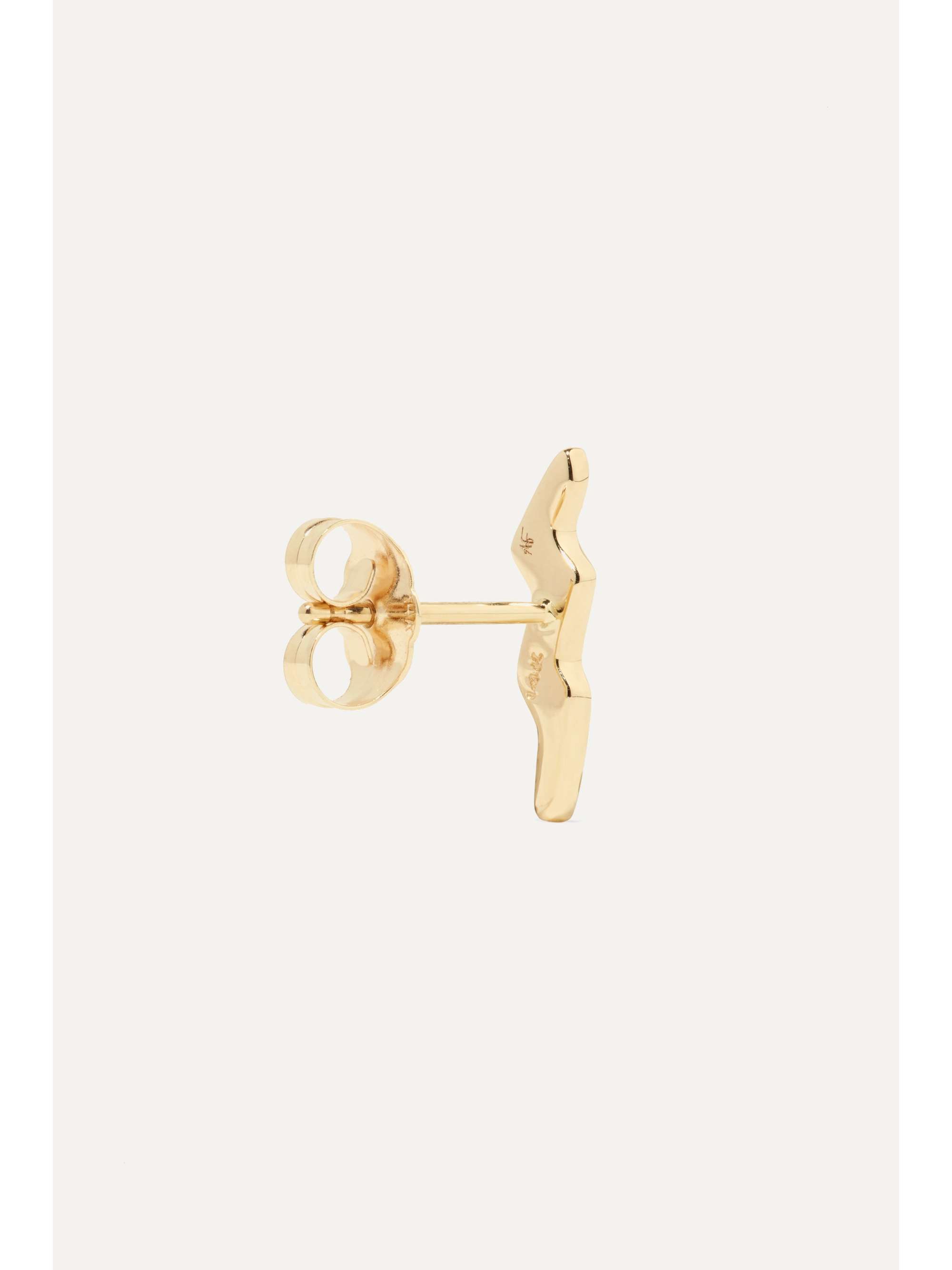 ANDREA FOHRMAN Mini Lightning Bolt 14-karat gold diamond single earring