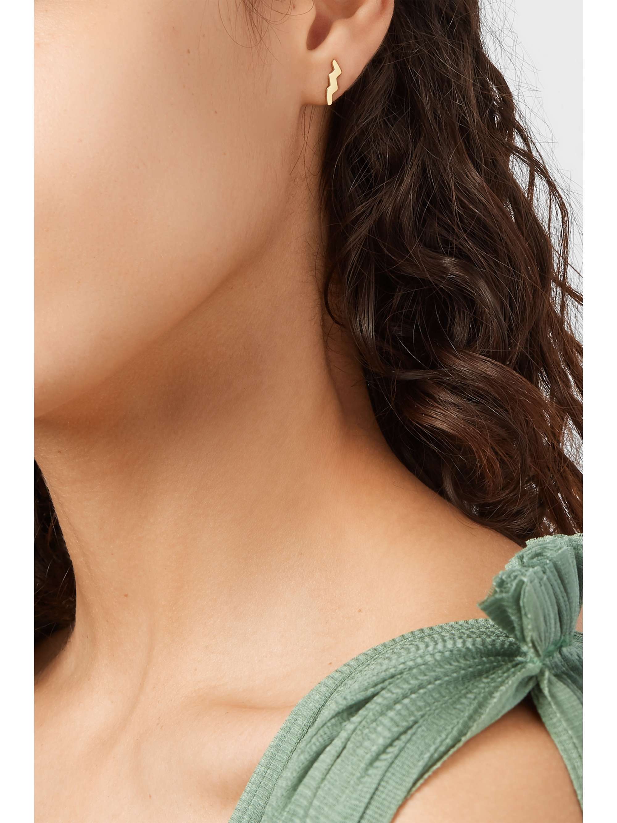 ANDREA FOHRMAN Mini Lightning Bolt 14-karat gold diamond single earring