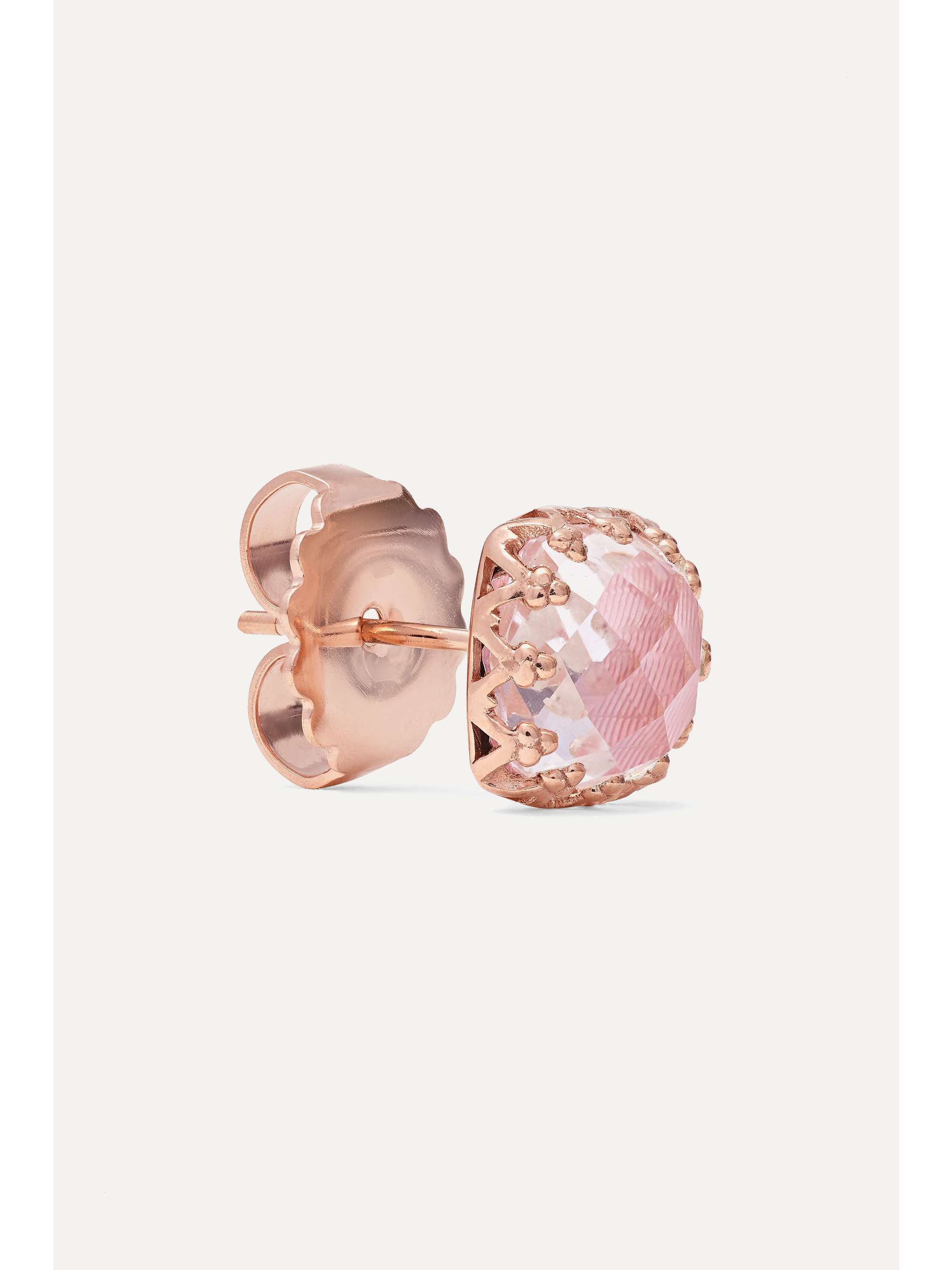 LARKSPUR & HAWK Jane small 18-karat rose gold-dipped quartz earrings